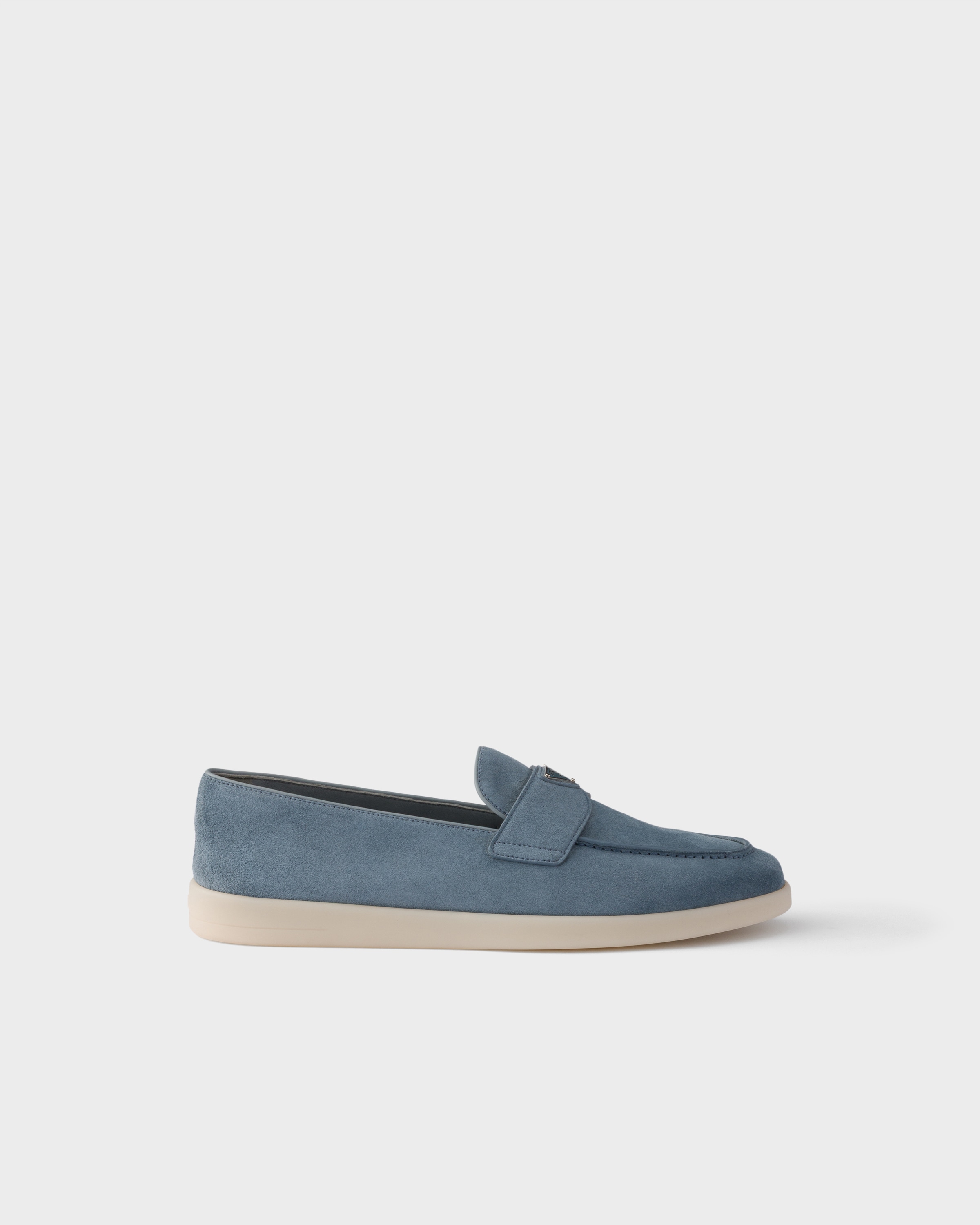 Mocassins en veau velours PRADA Bleu