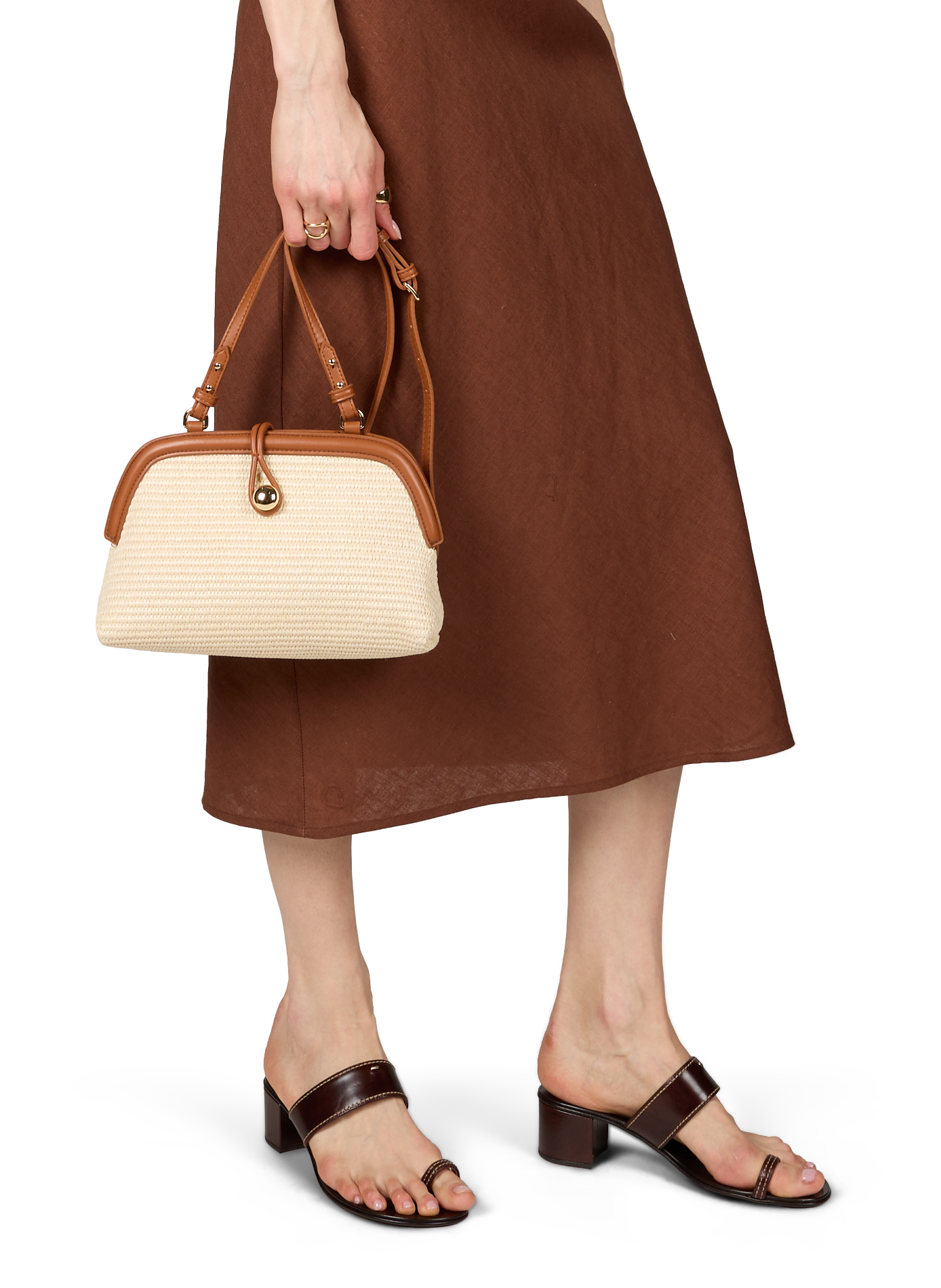 Sac pochette Summer en raphia PETITE MENDIGOTE Blanc