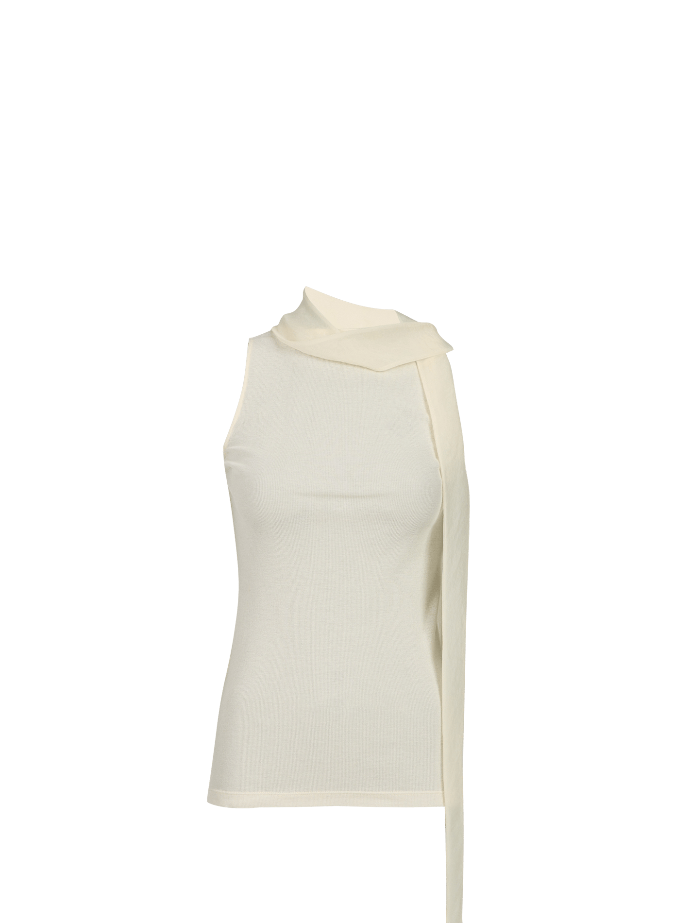 Sleeveless top with blended cotton scarf LE 17 SEPTEMBRE Beige