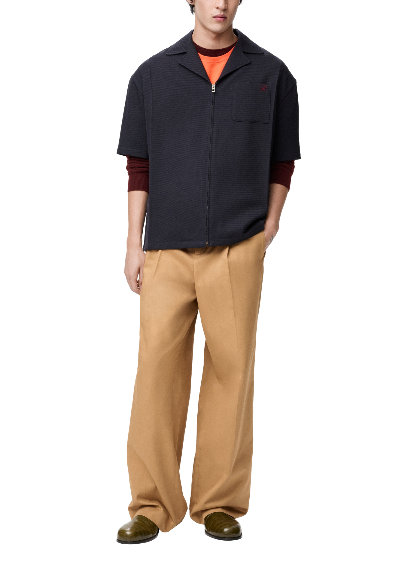 Pantalon large en coton LOEWE Beige