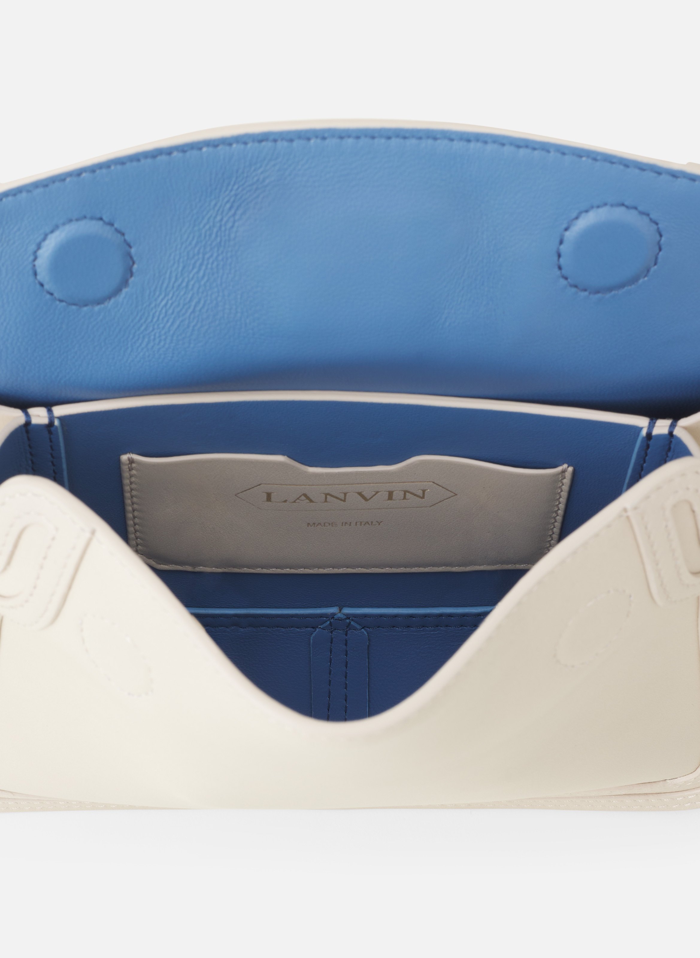 Sac compagnon 16  en cuir LANVIN Blanc