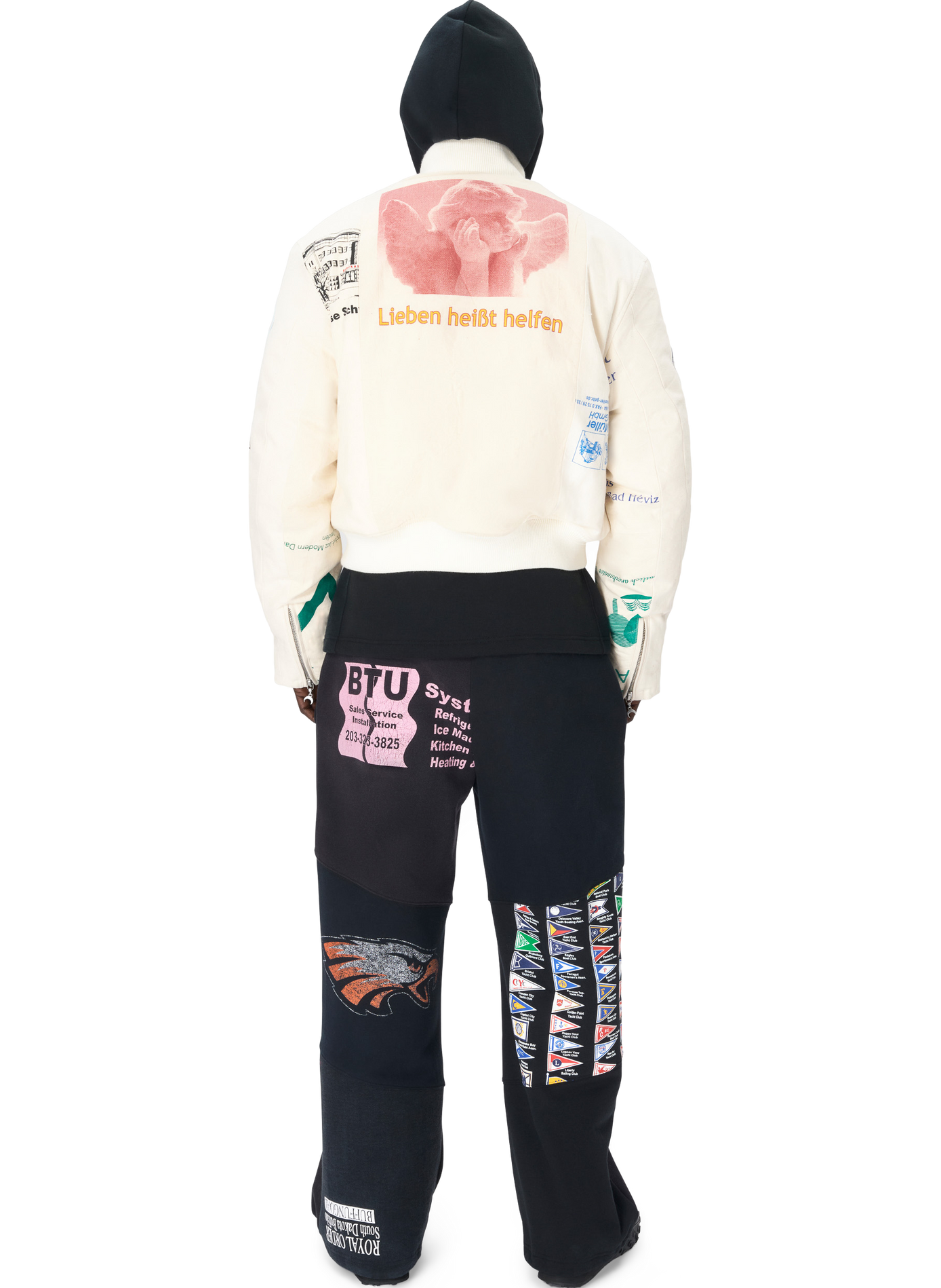Veste bomber fabriqué en tote bags upcyclé unisexe MARINE SERRE Blanc