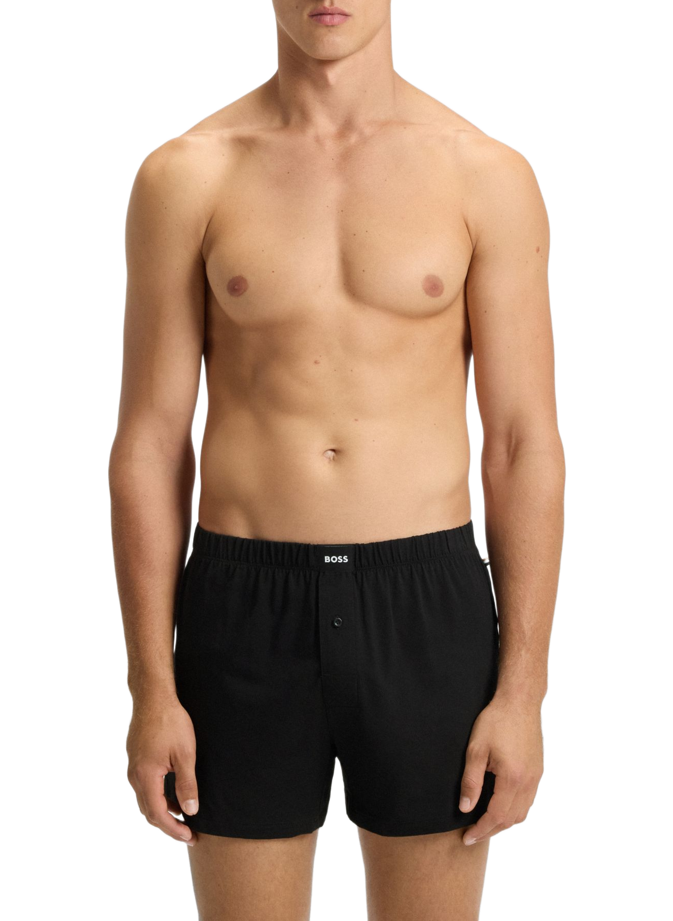 Lot de deux boxers en coton stretch BOSS Noir