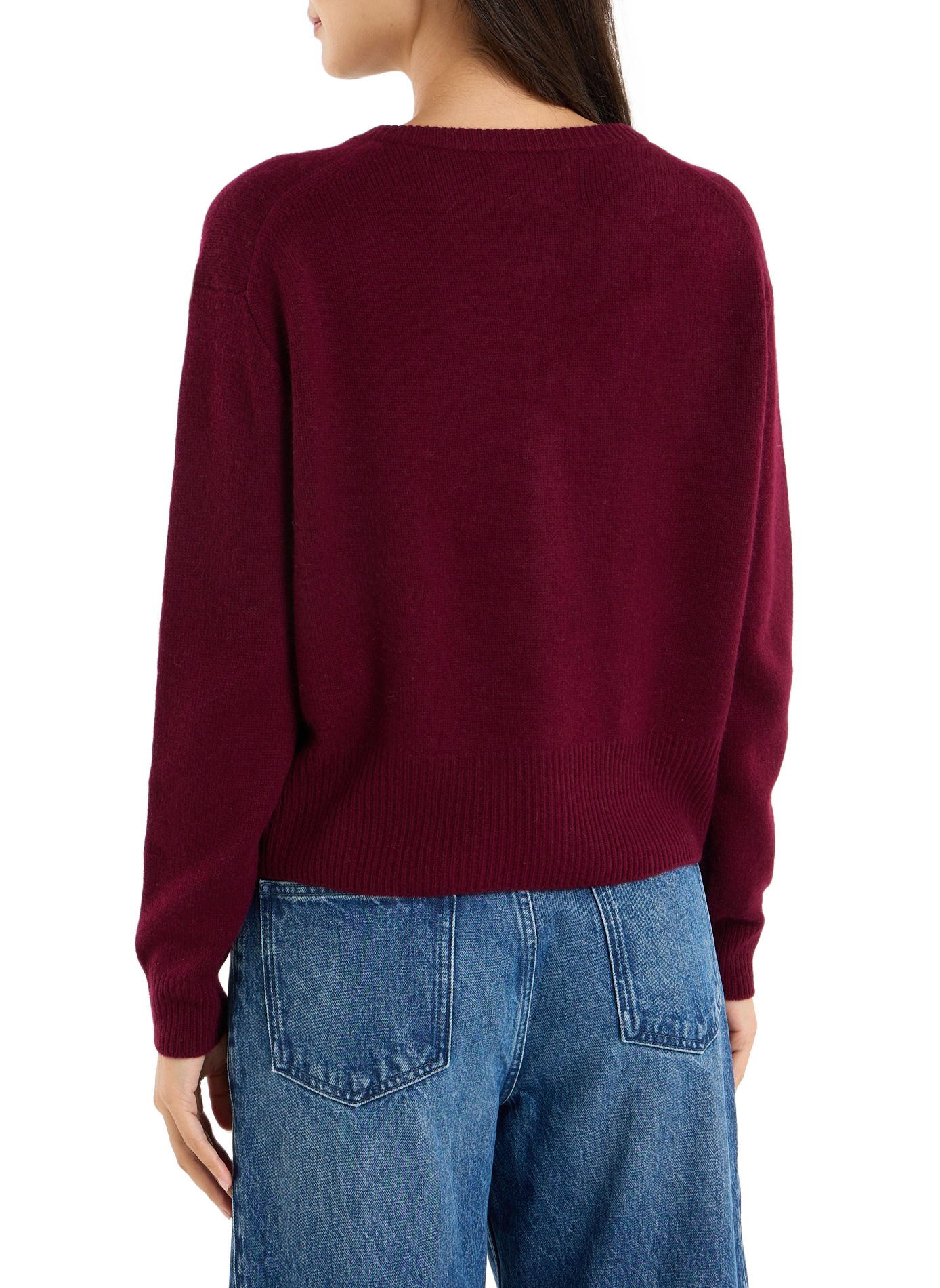 Flauschiger Rundhals-Cashmere-Cardigan SAISON 1865 Rot