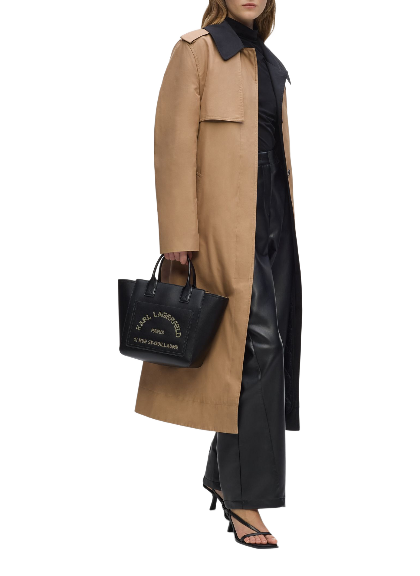Sac cabas K/Daily avec sangle amovible en cuir KARL LAGERFELD Noir