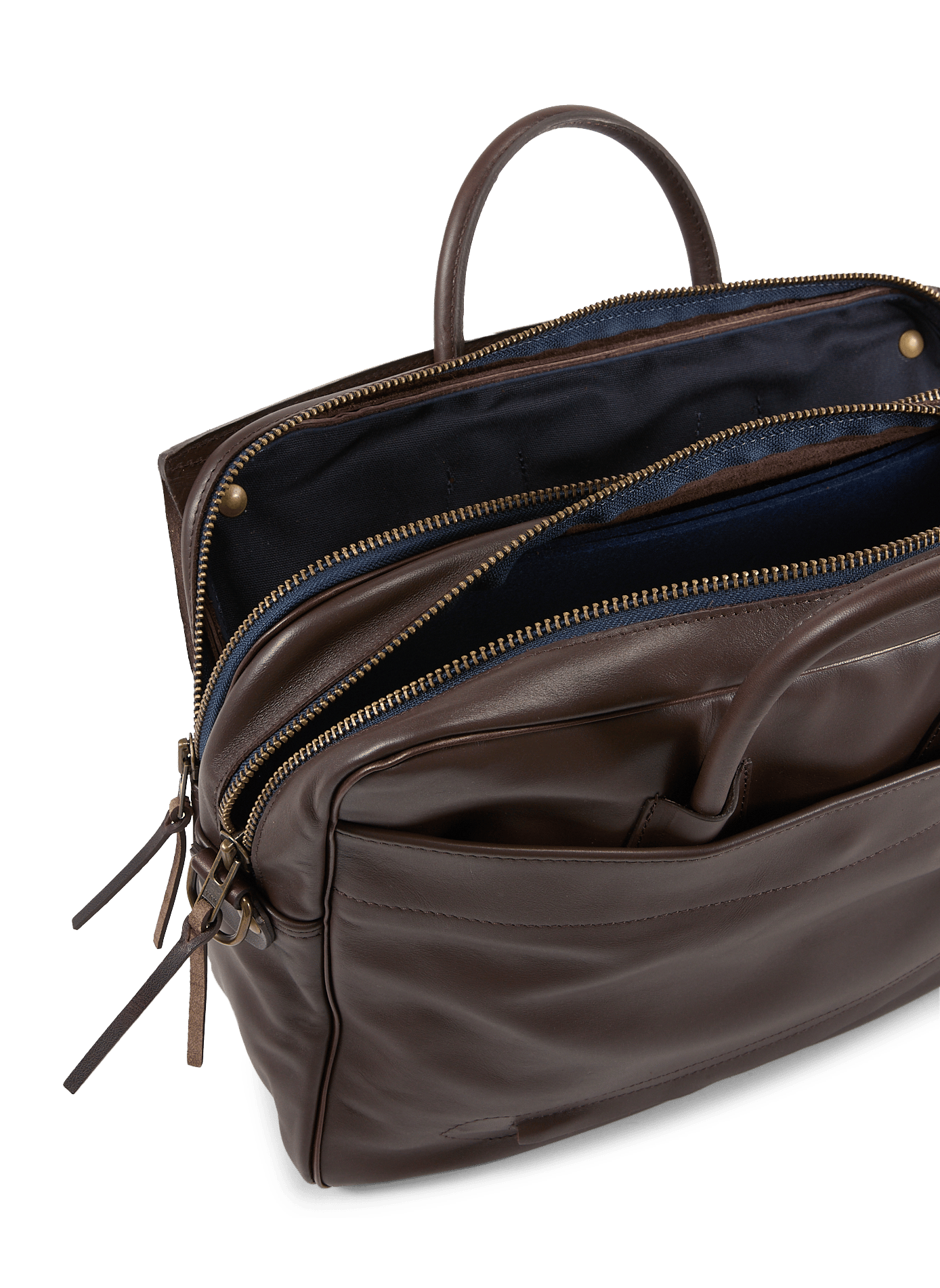Leather baseball cap BLEU DE CHAUFFE Brown