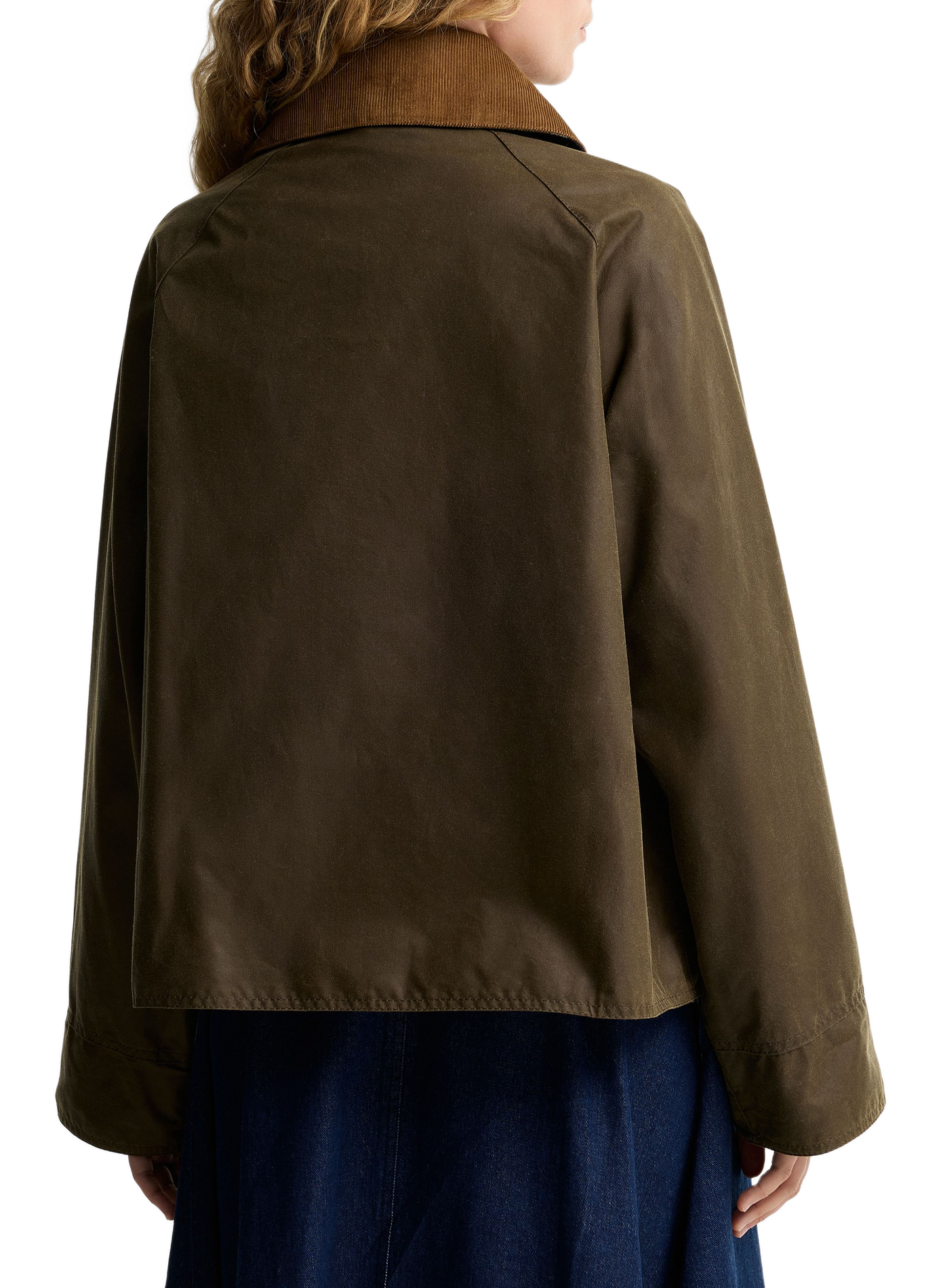 Veste droite col velours en coton BARBOUR Marron