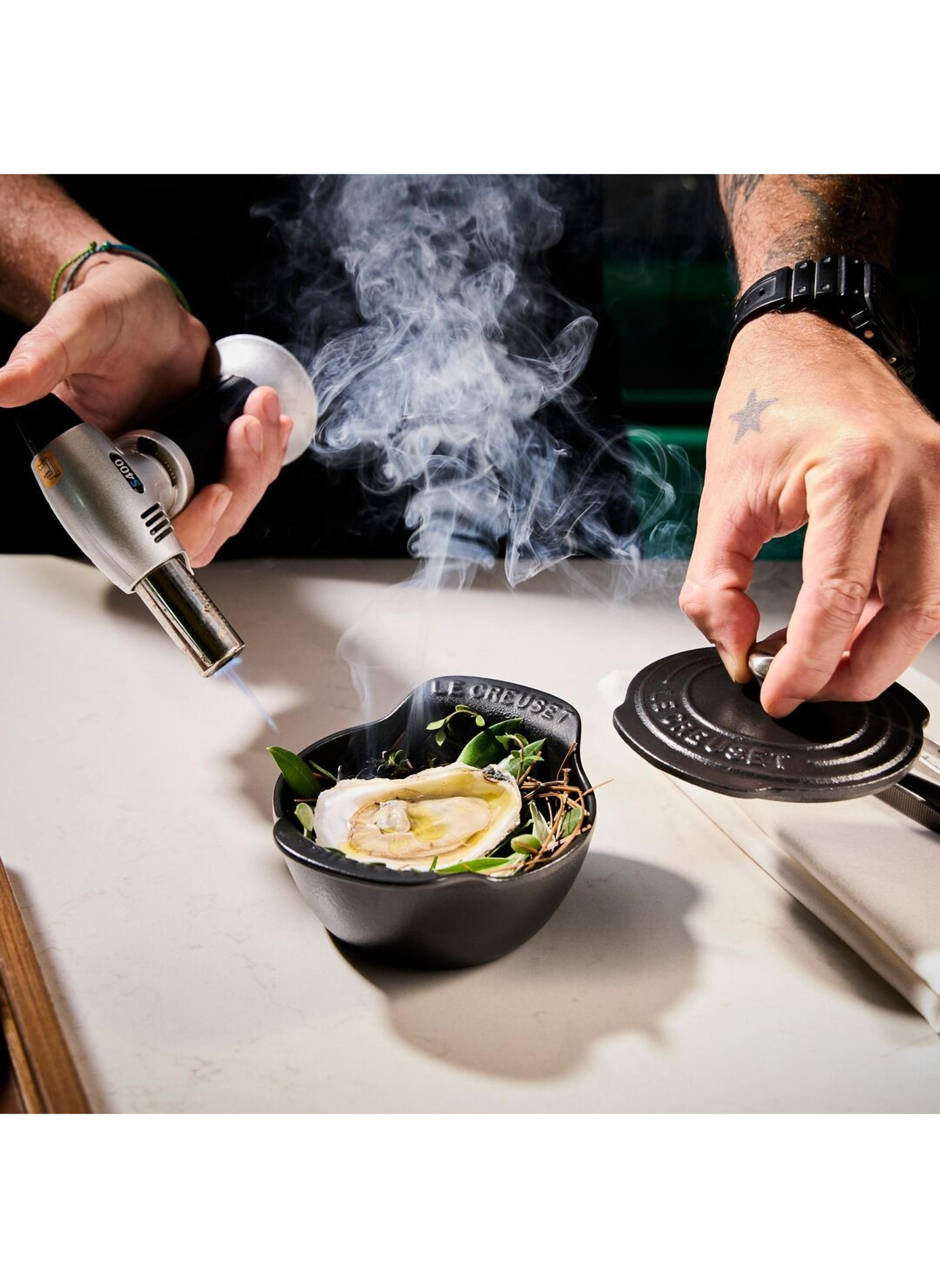 Set of 4 Gourmand mini cocottes in enameled cast iron LE CREUSET Black