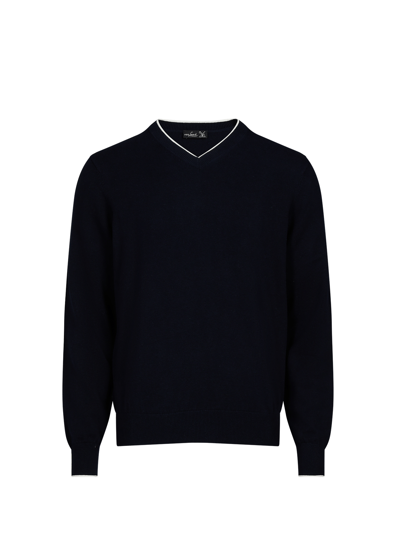 V-Ausschnitt-Pullover aus Baumwollmischung VAN LAACK Blau