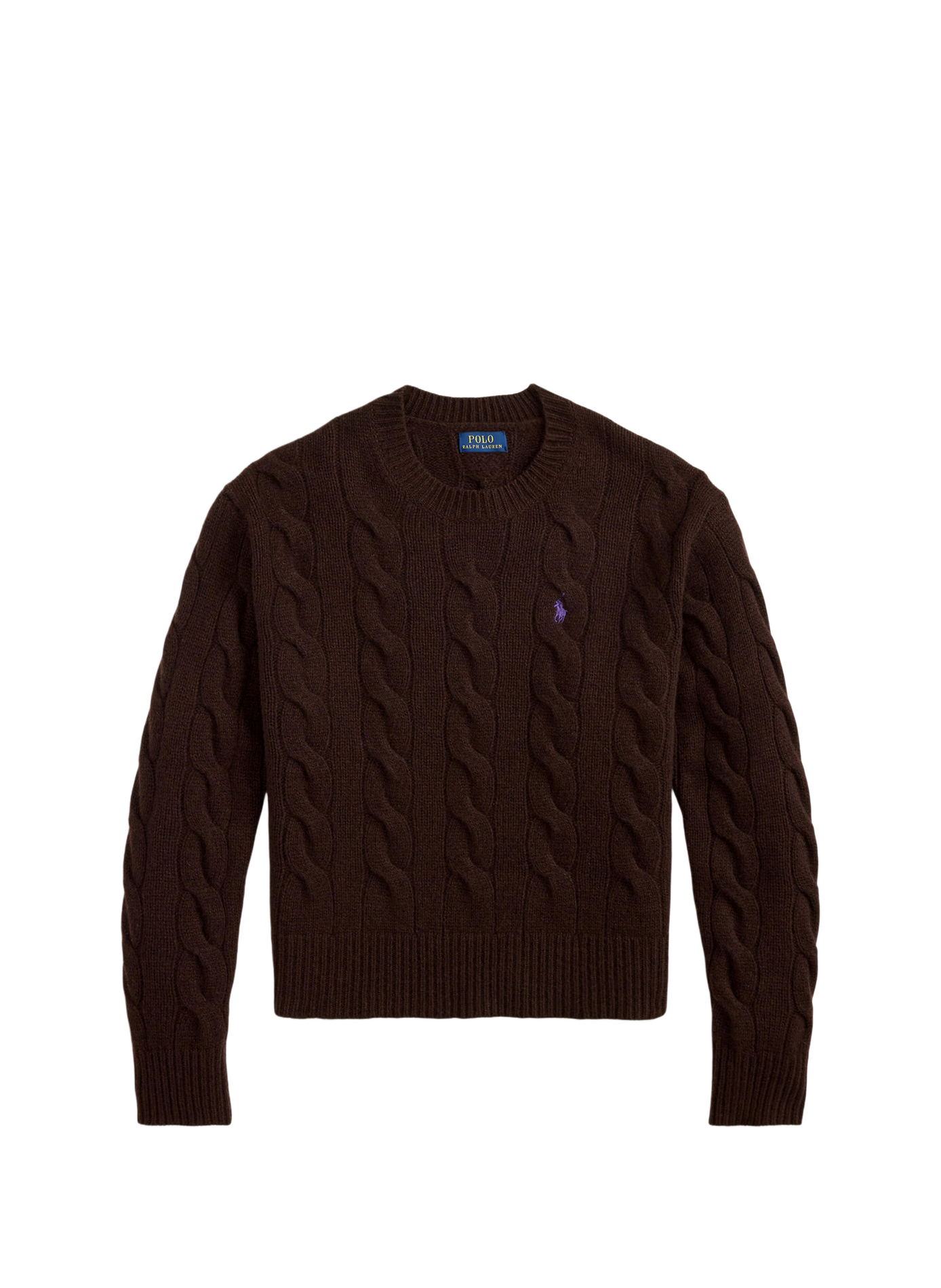 Round-neck wool and cashmere jumper POLO RALPH LAUREN Brown