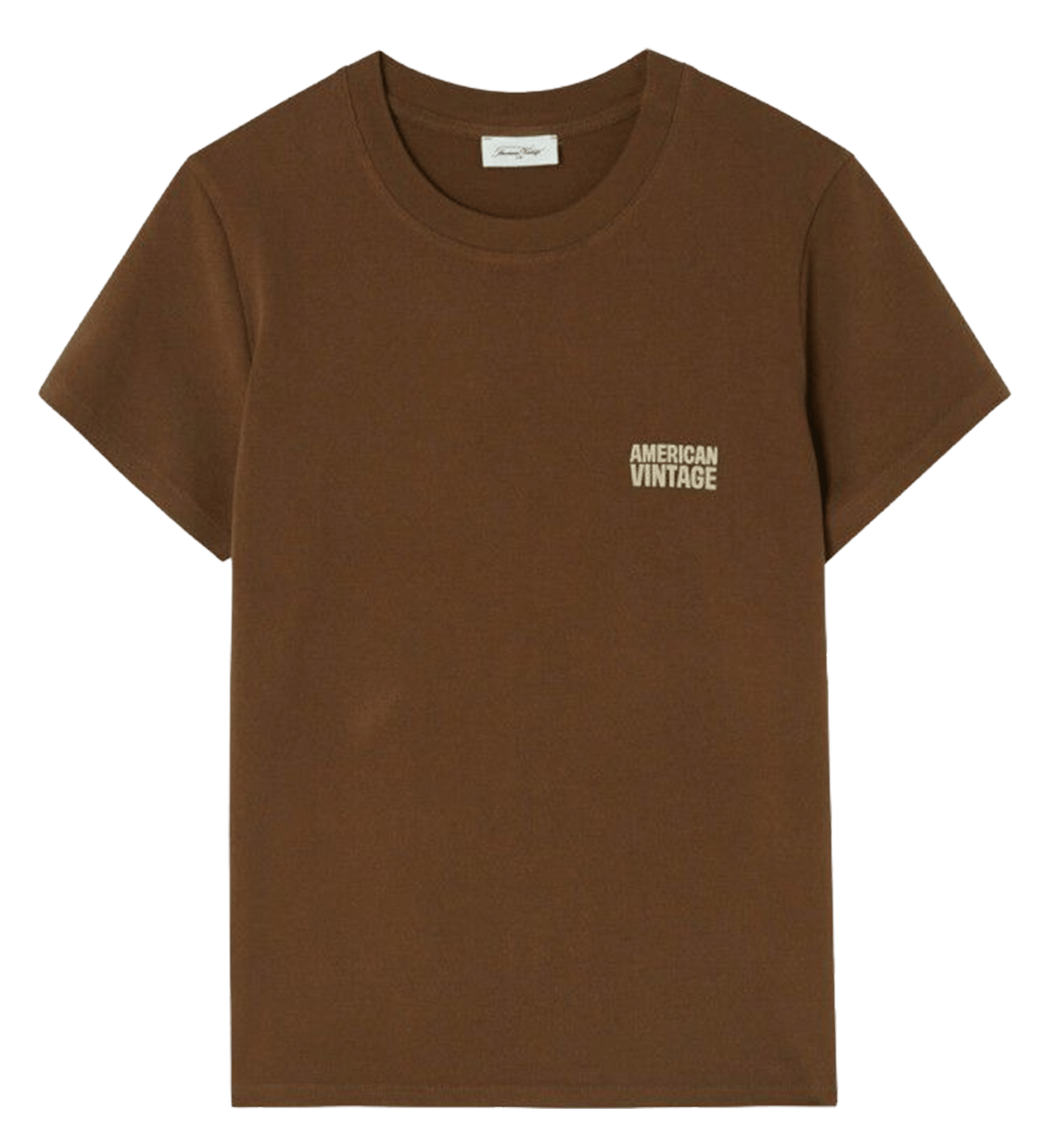 Tee-shirt droit col rond en coton ykobow  Moka