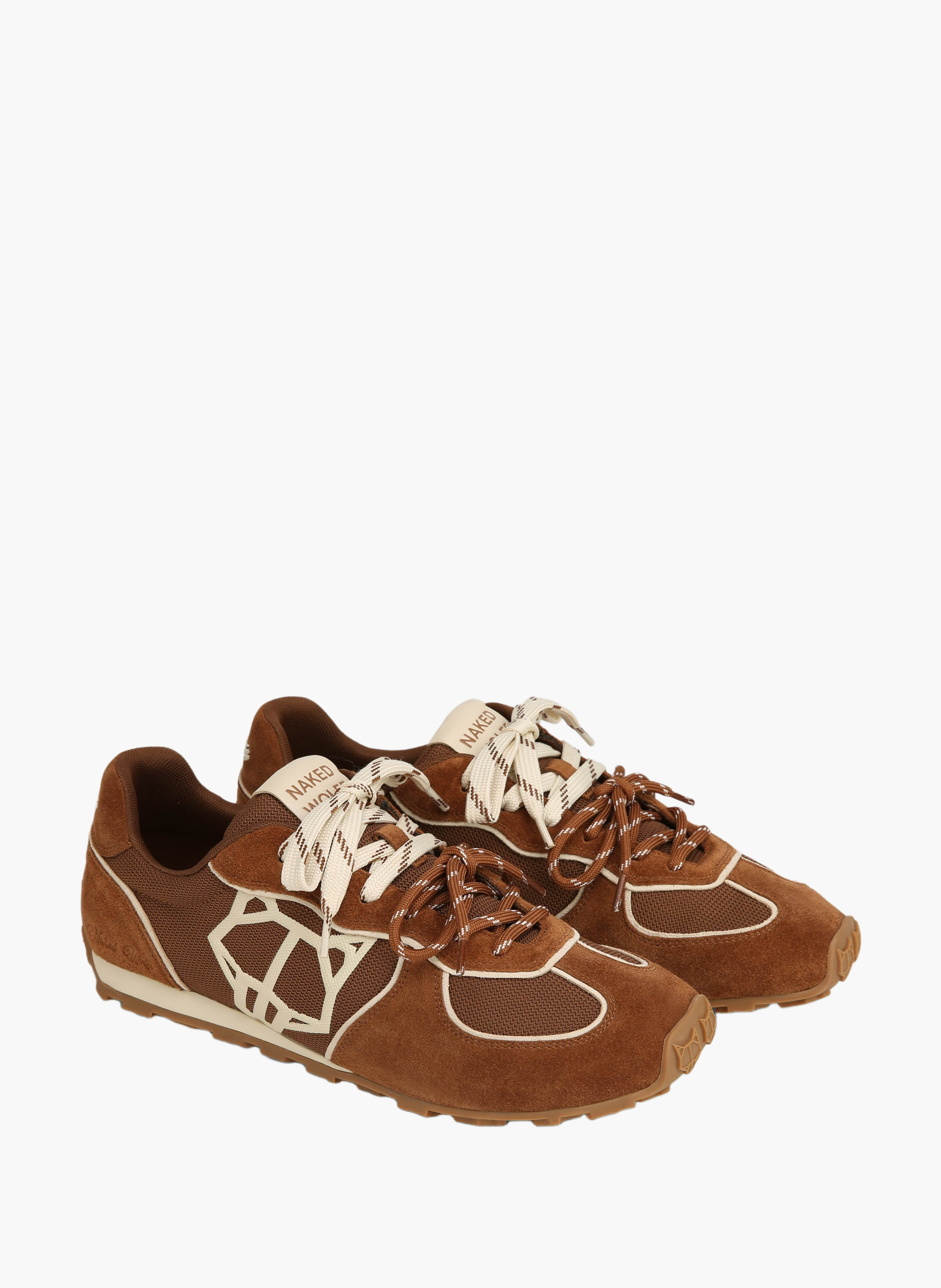 Baskets lightning en mesh NAKED WOLFE Marron