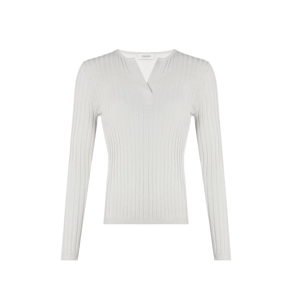 Pull fin côtelé en coton