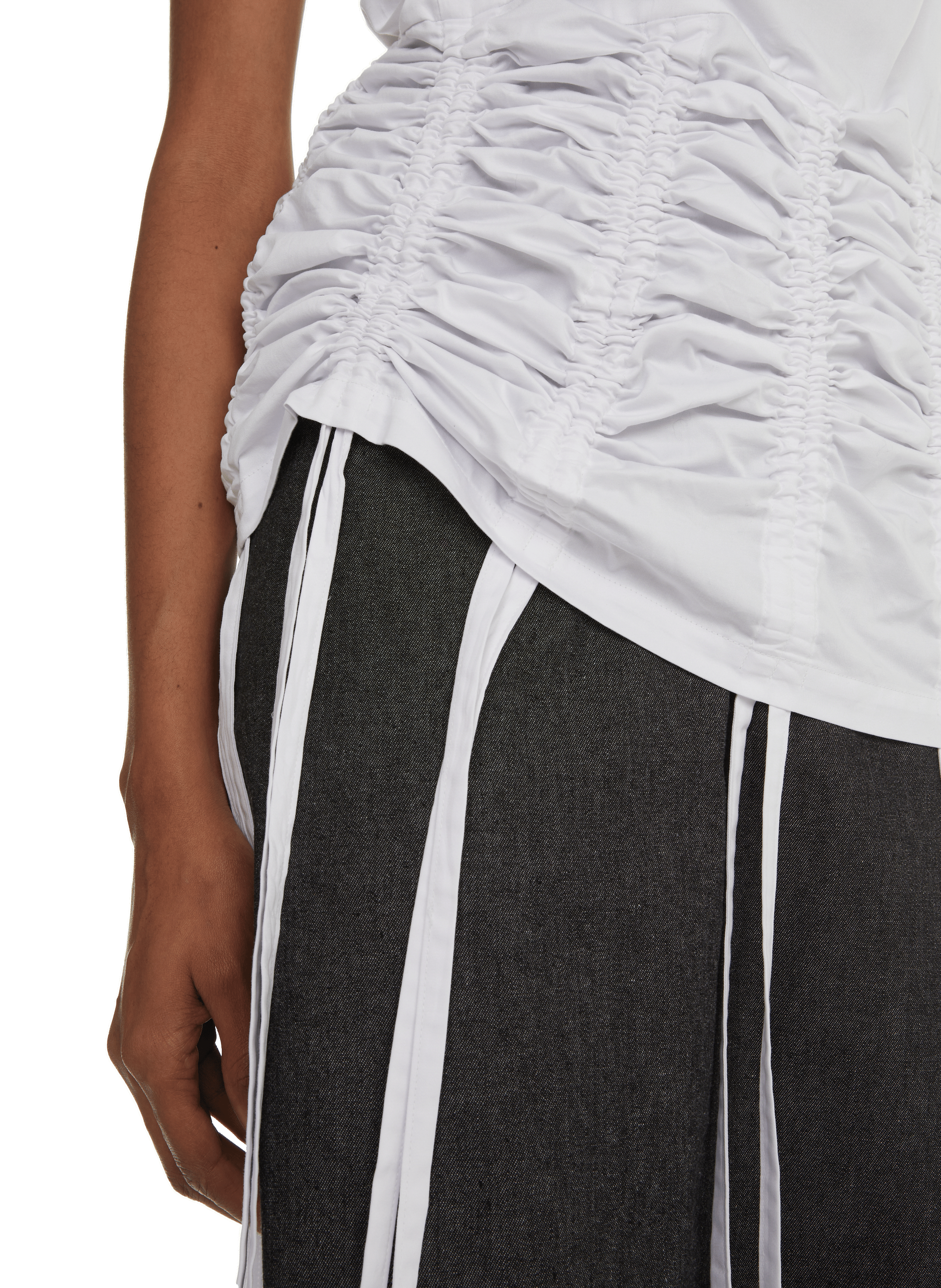 Top plissé en coton  EUDON CHOI Blanc