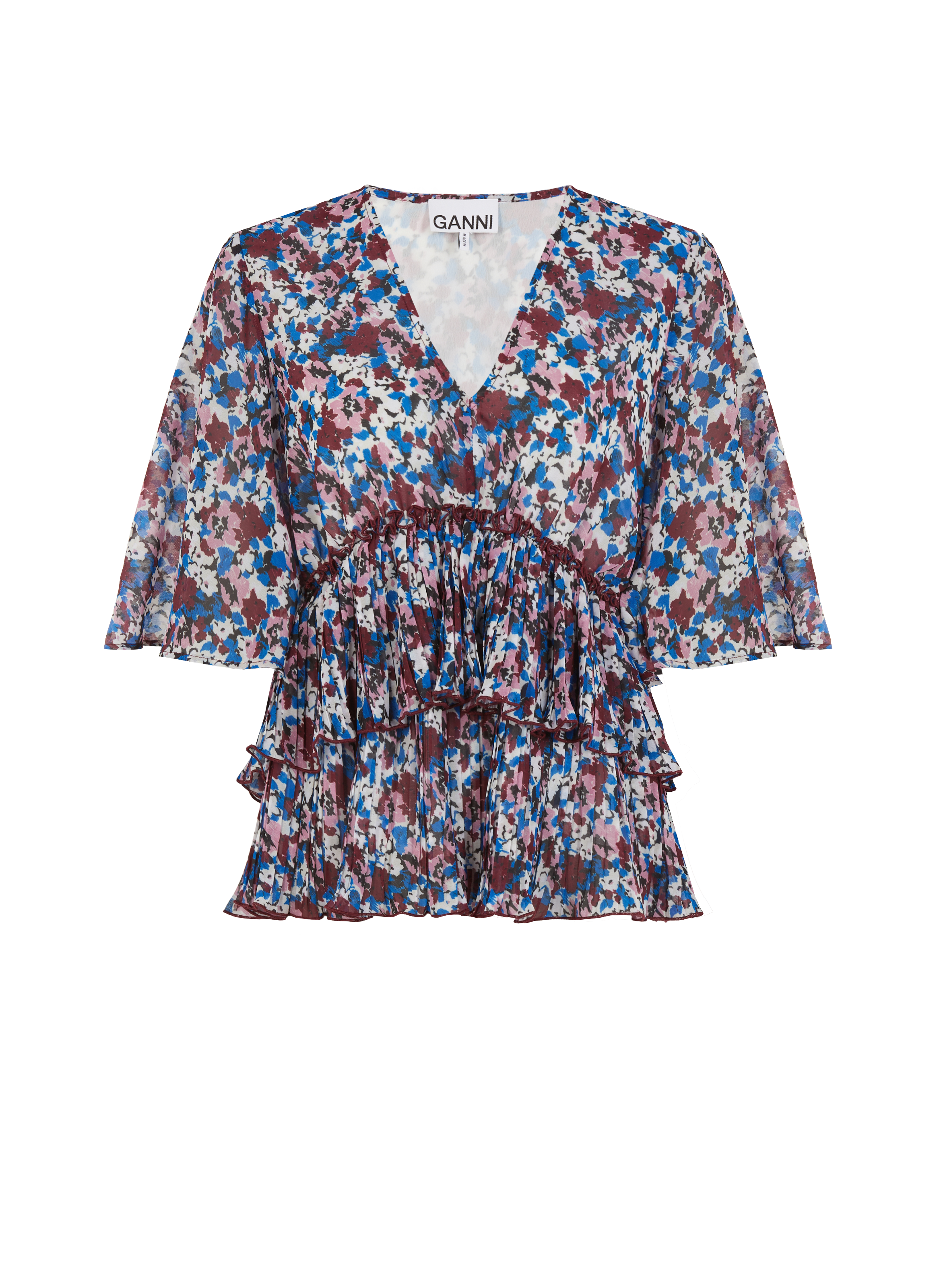 Blouse imprimée à volants  GANNI Multicolore