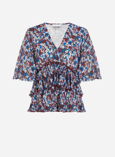 Printed blouse with ruffles MulticolorGANNI 