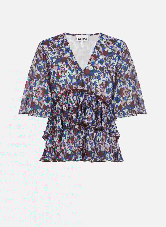 Blouse imprimée à volants  GANNI Blouse imprimée à volants  GANNI
