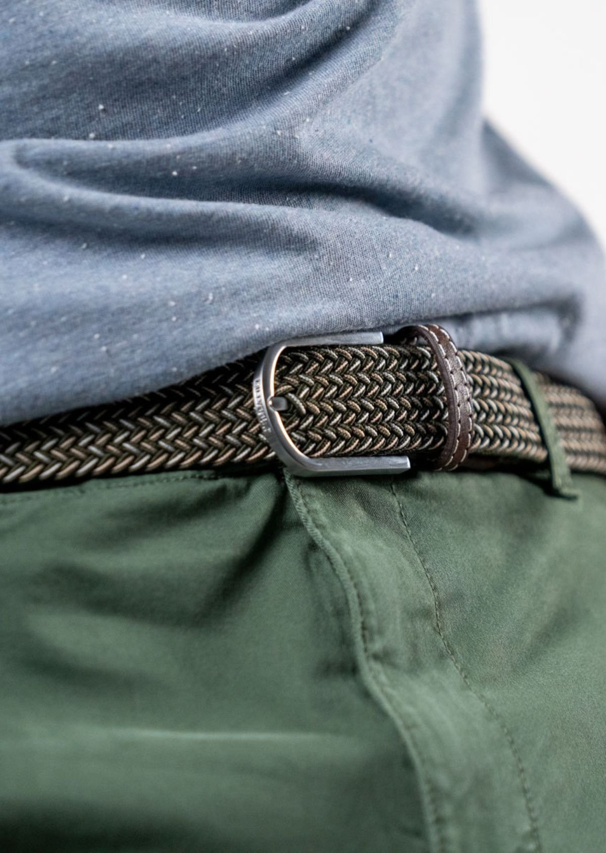 Ceinture tressée élastique multicolore BILLYBELT Vert