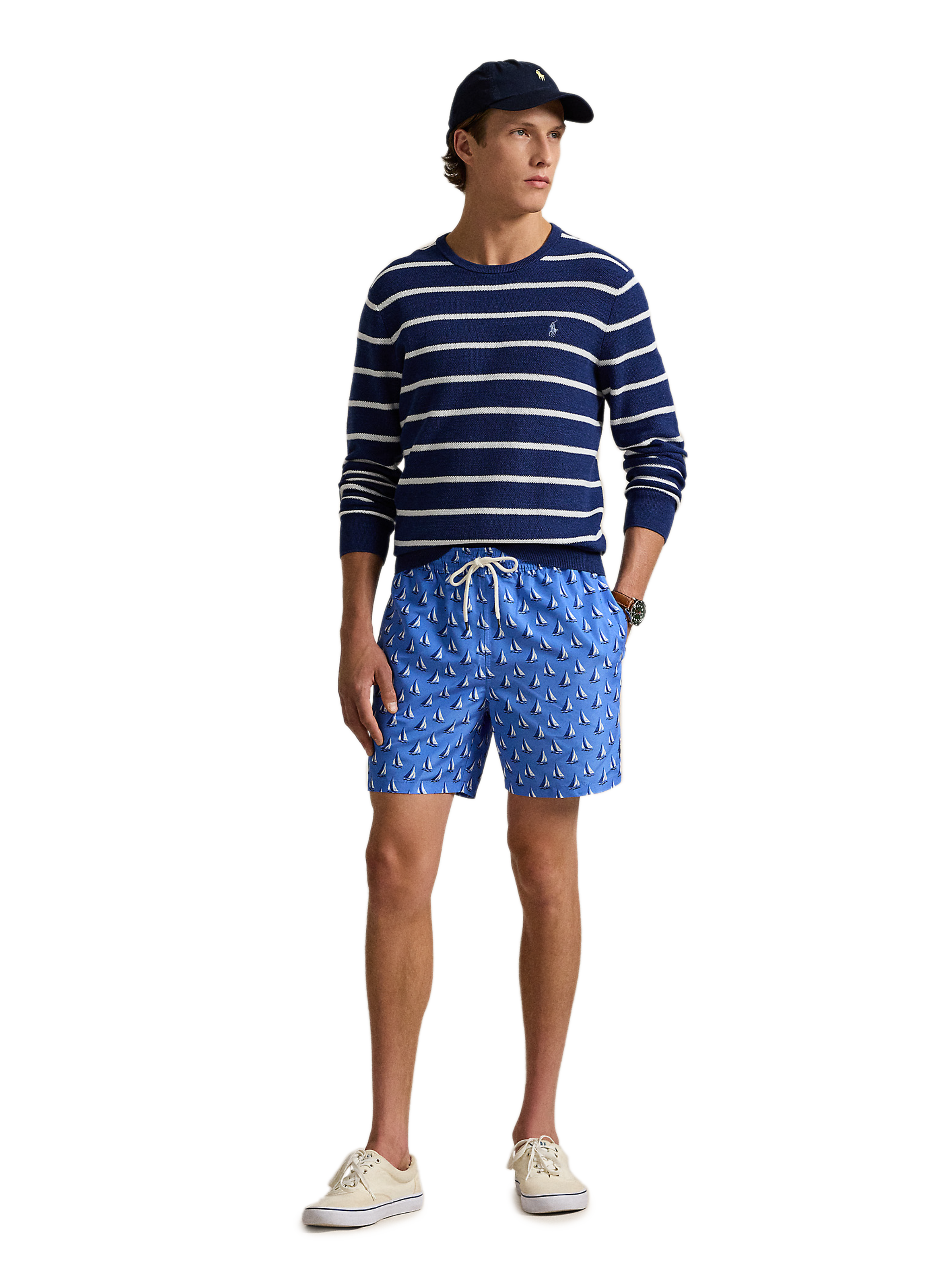 Patterned swim shorts Blue