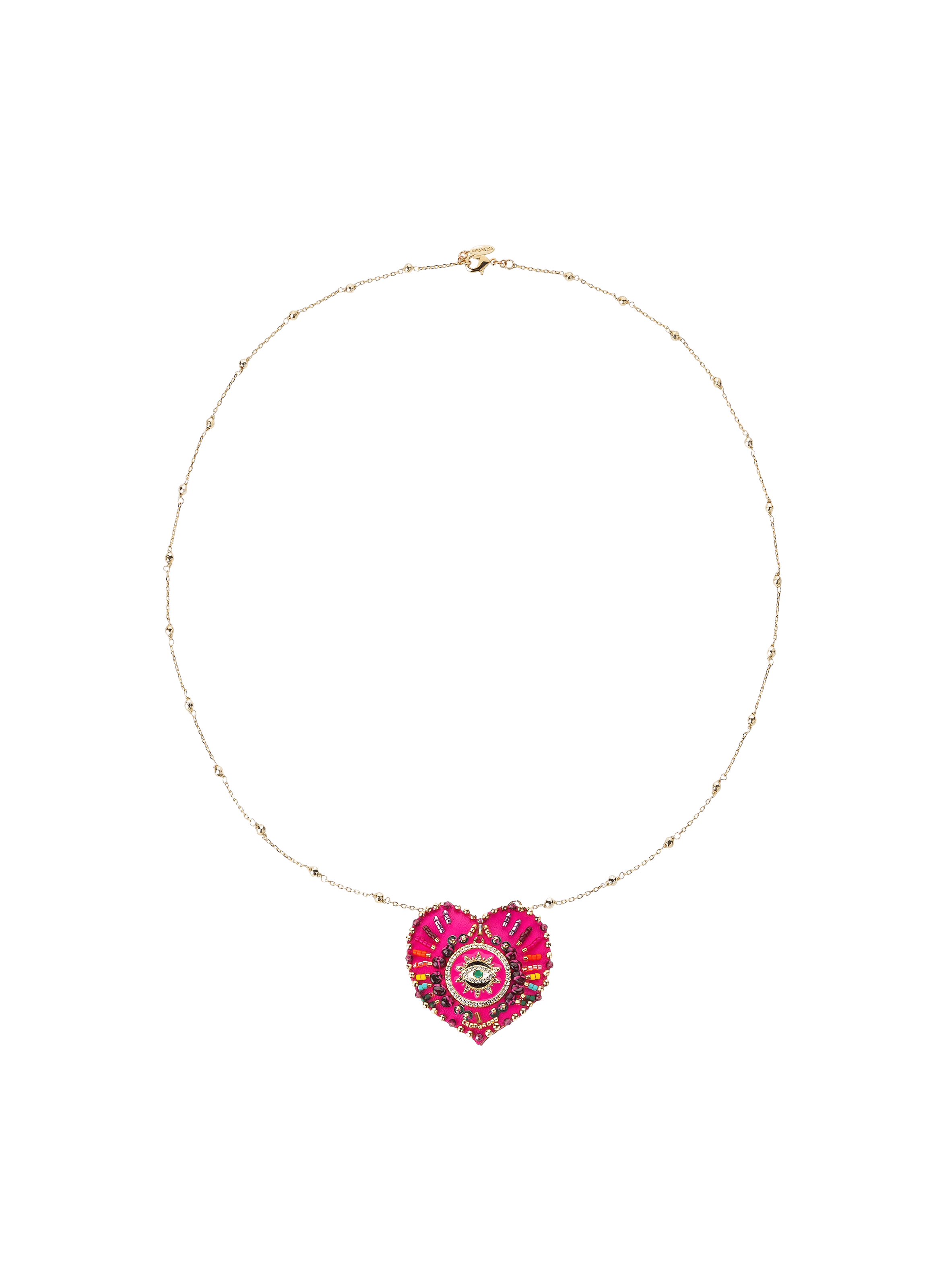 Collier chaîne avec charm central avec perles janeira HIPANEMA Rose