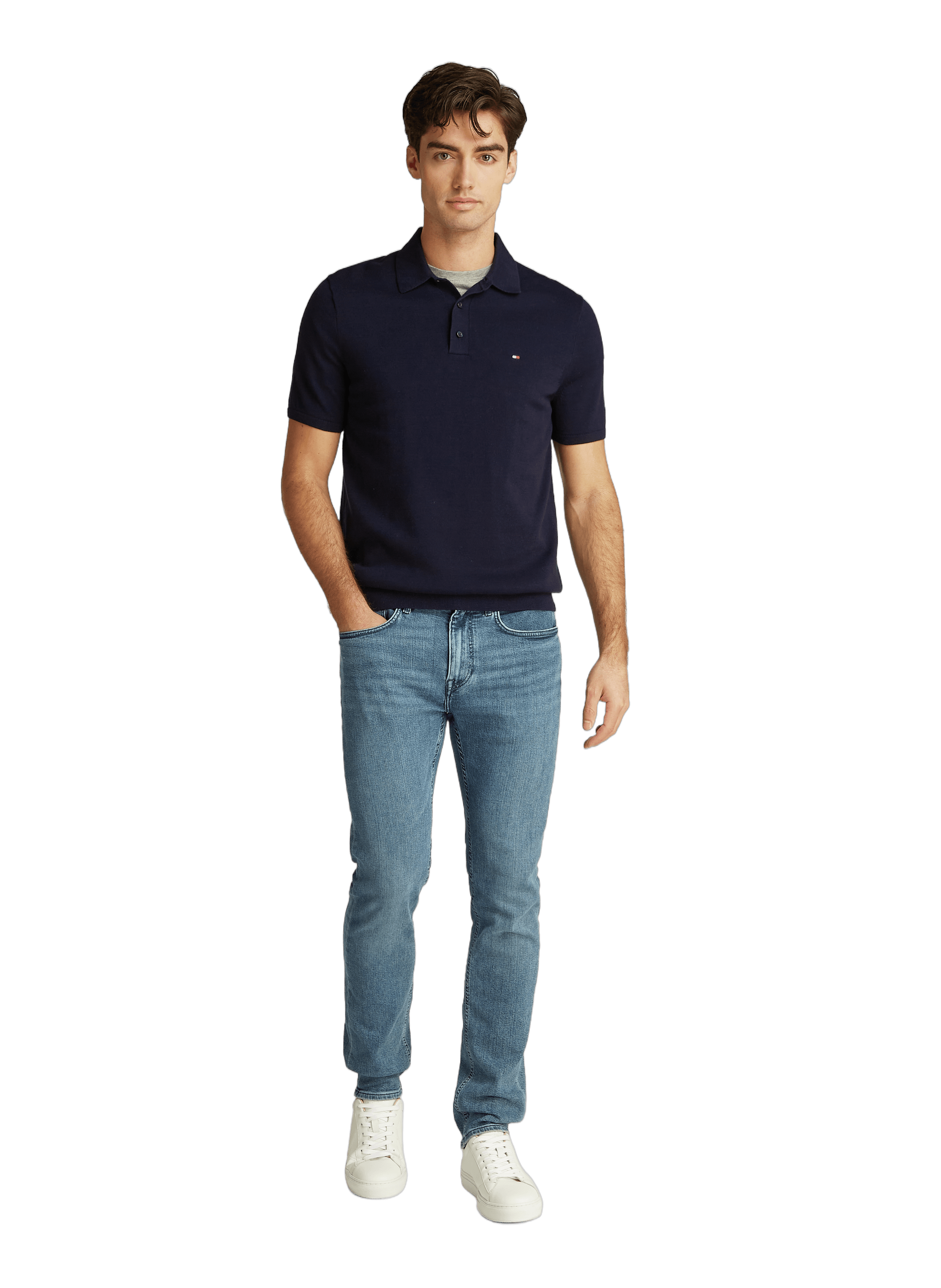 Striped cotton polo shirt TOMMY HILFIGER Blue