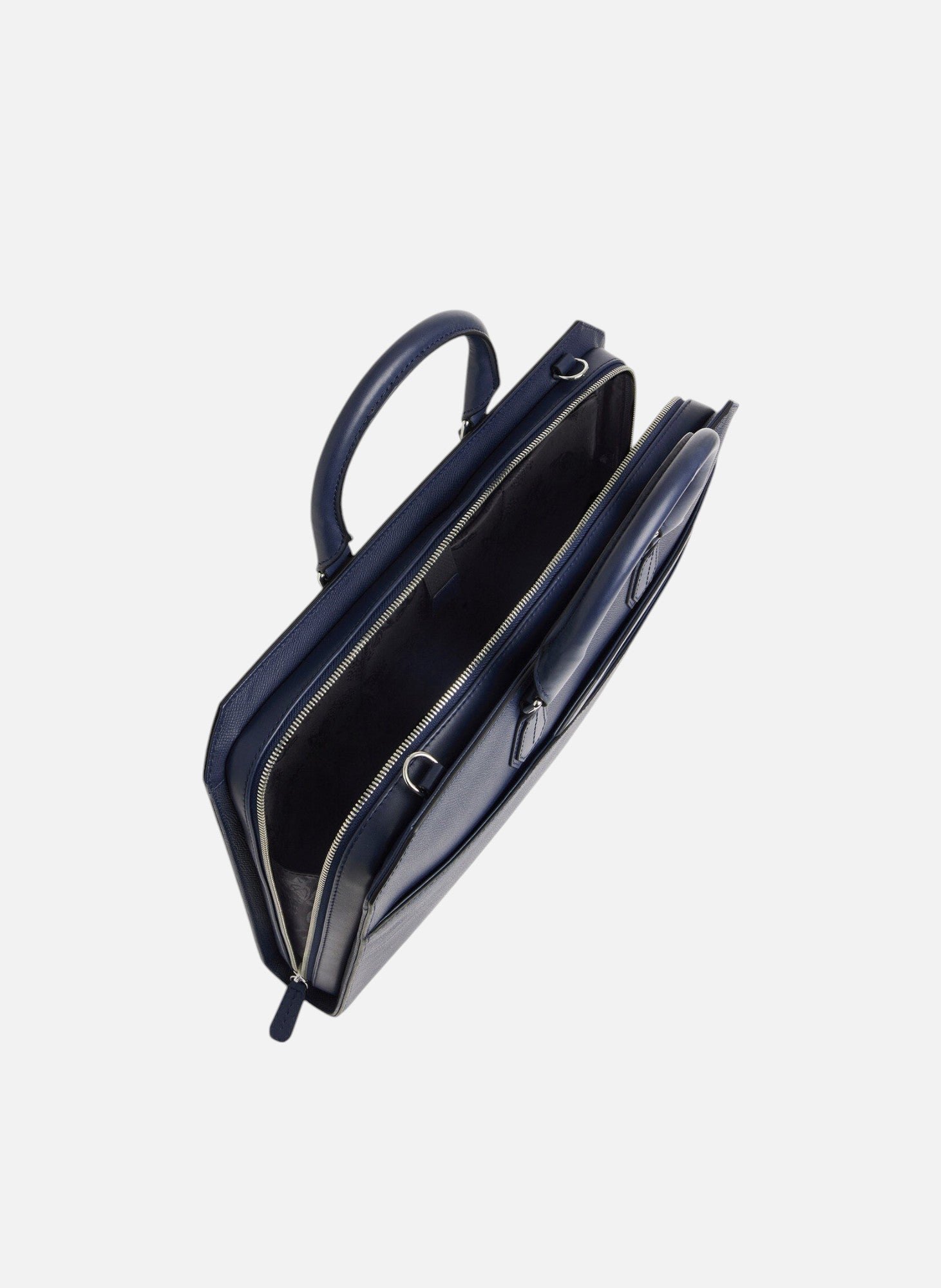 Porte documents slim 15" gaston en cuir grain croisé LE TANNEUR Bleu