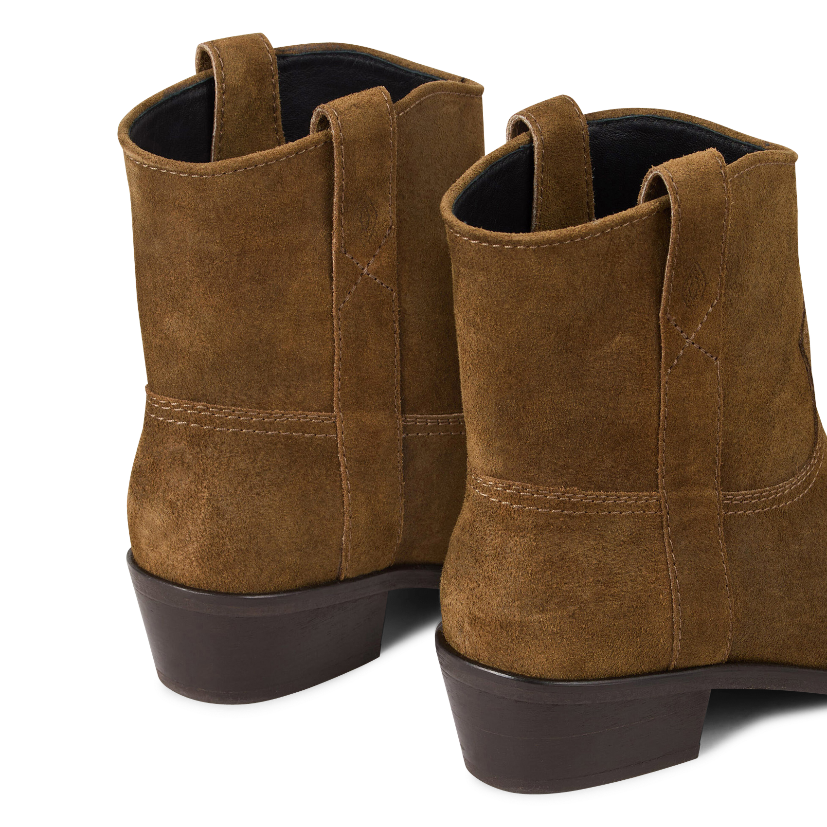 Bottines western en cuir suédé cody BA&SH Marron