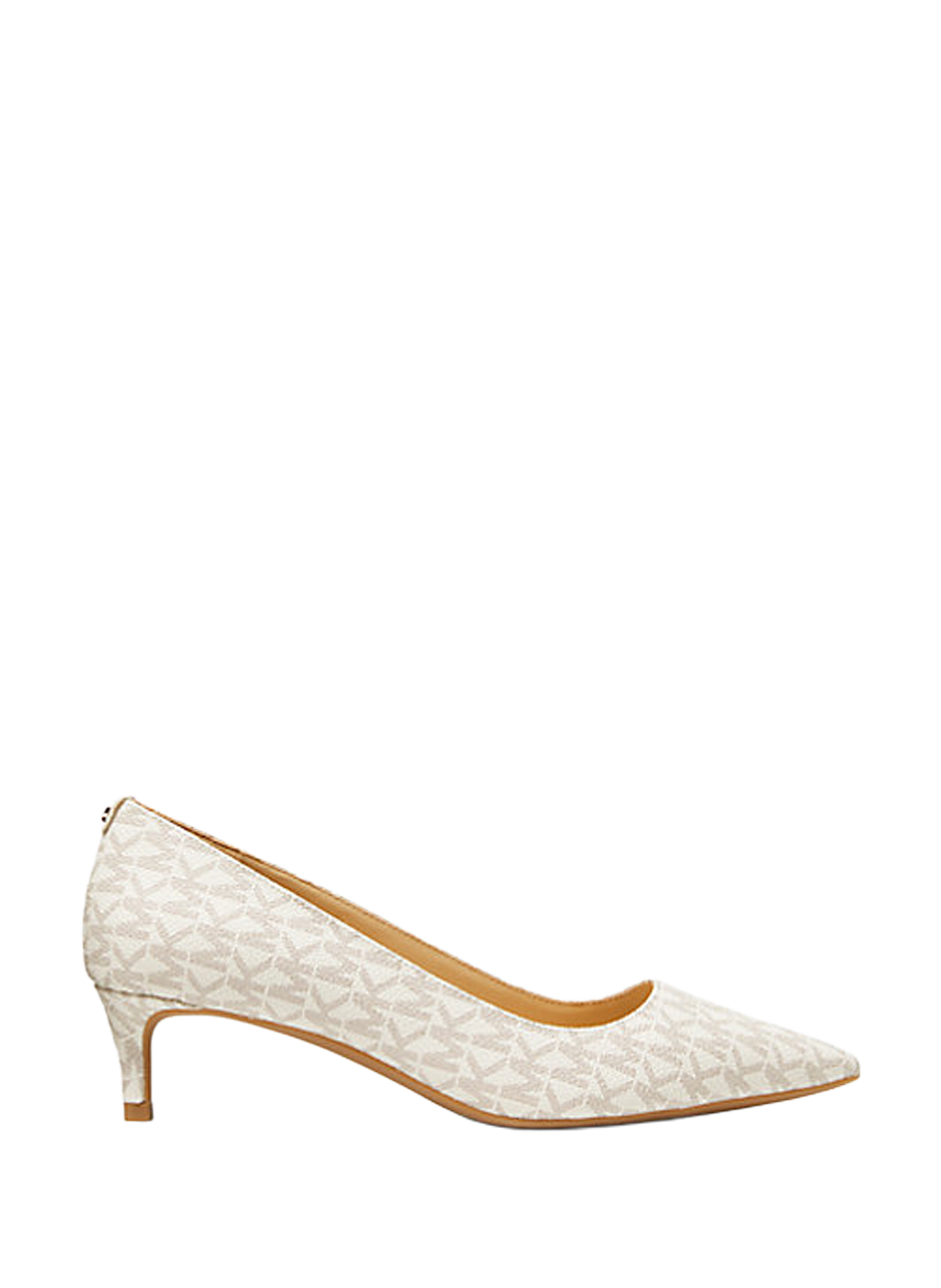 MICHAEL KORS Monogram Heel Pumps White