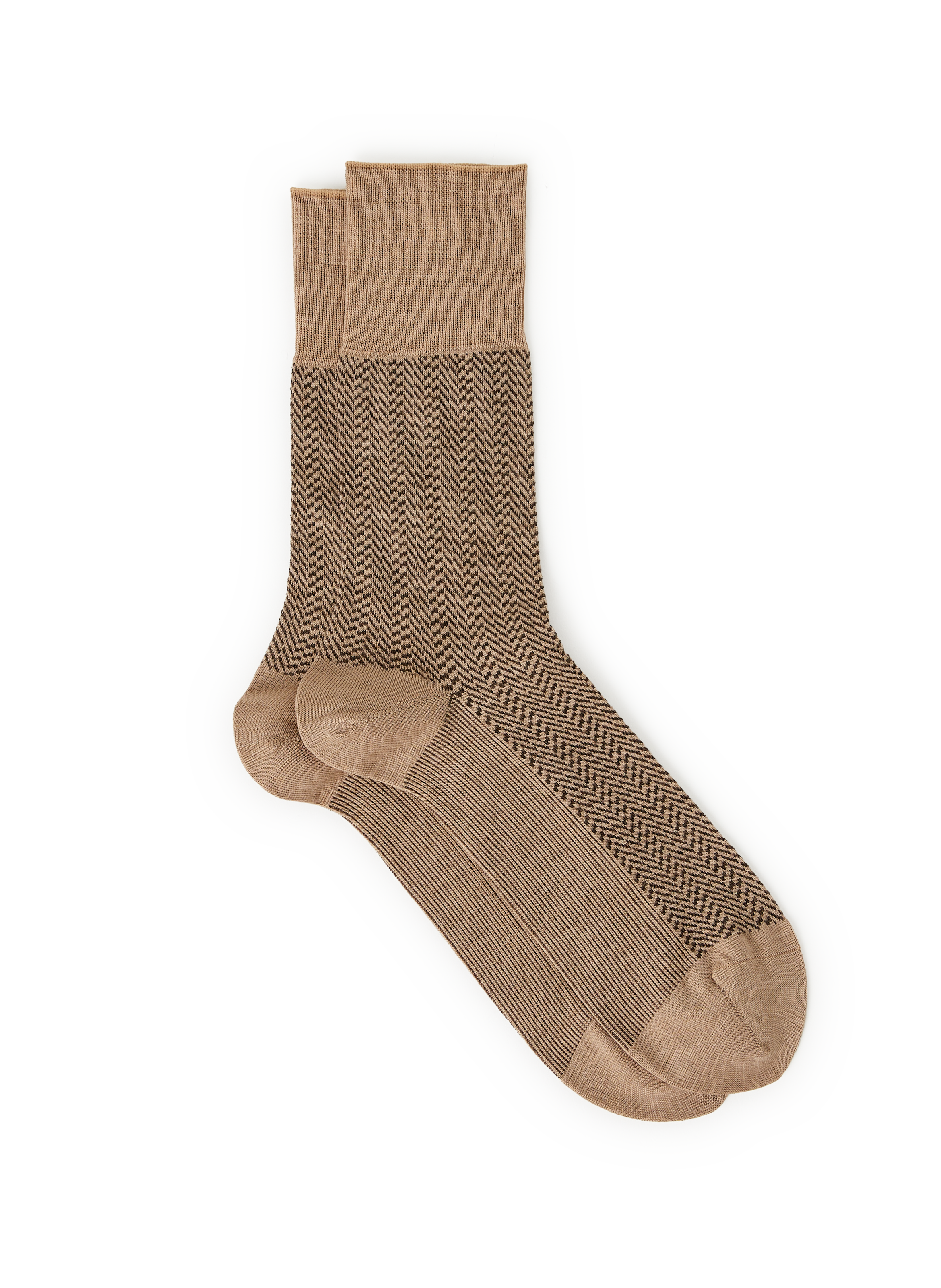 FALKE Chaussettes mi-hautes en laine vierge et coton mélangés Marron