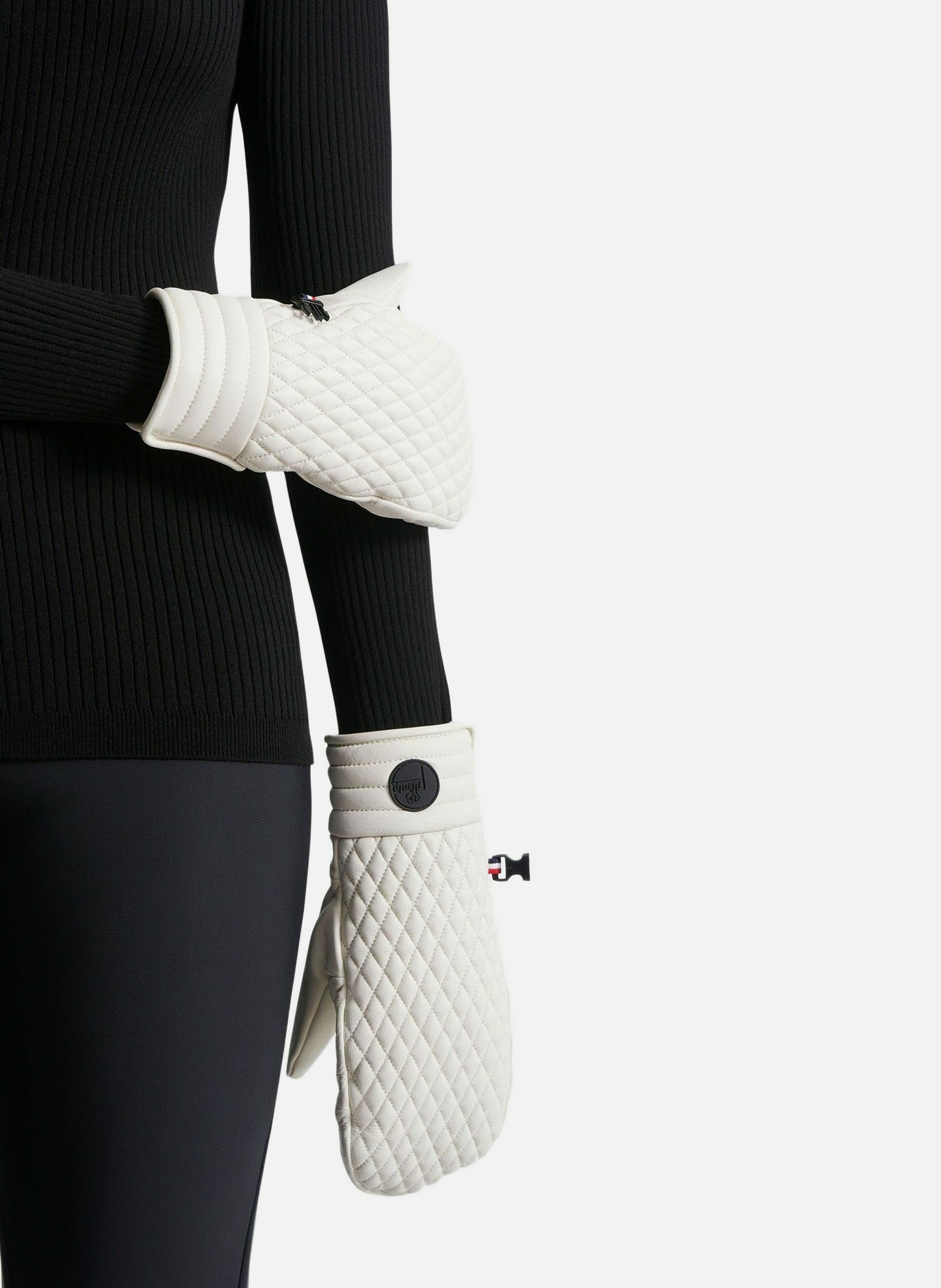 Moufles de ski athena mitten cuir de chevre FUSALP Blanc