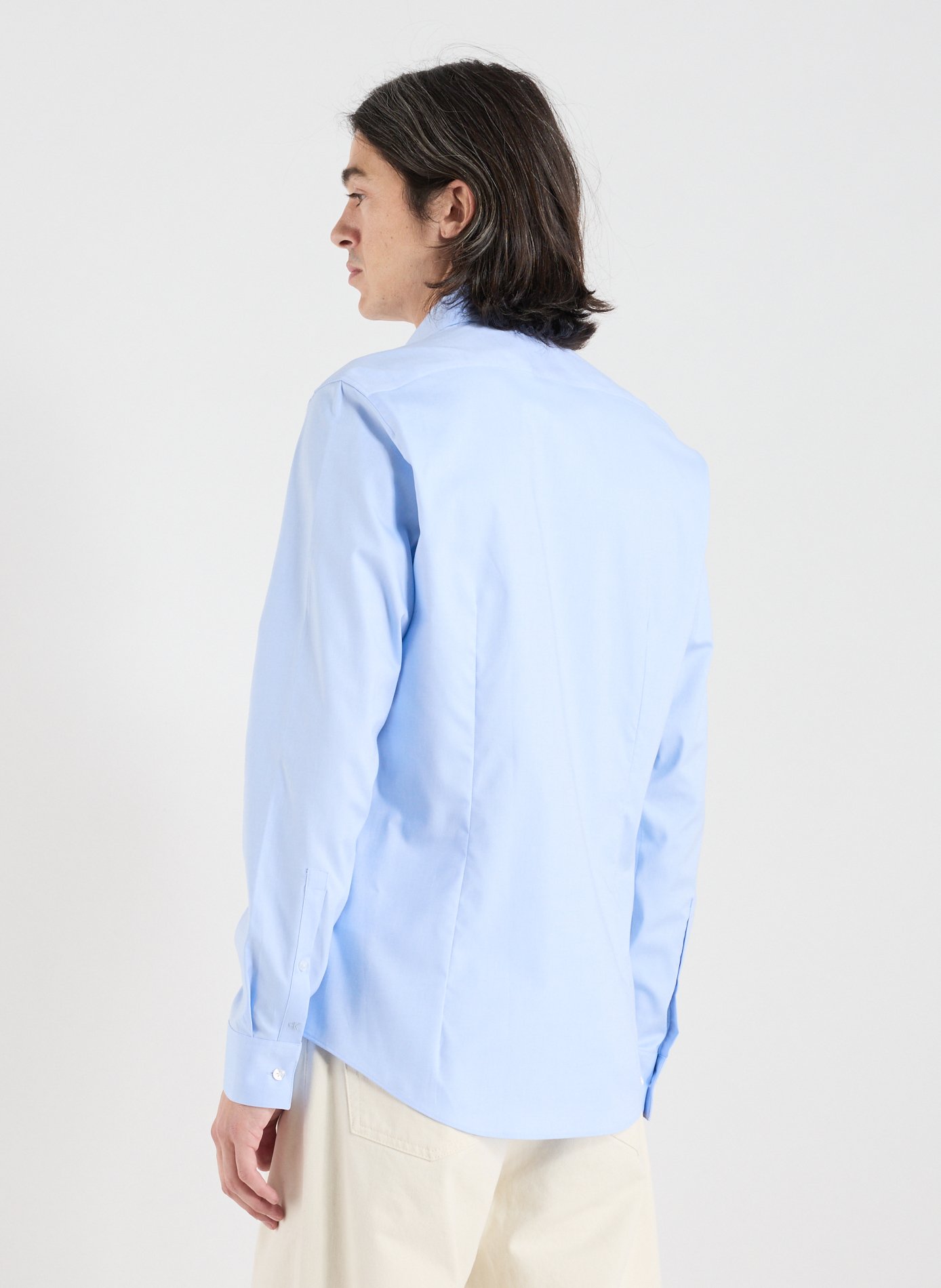 Slim cotton-blend shirt CALVIN KLEIN Blue