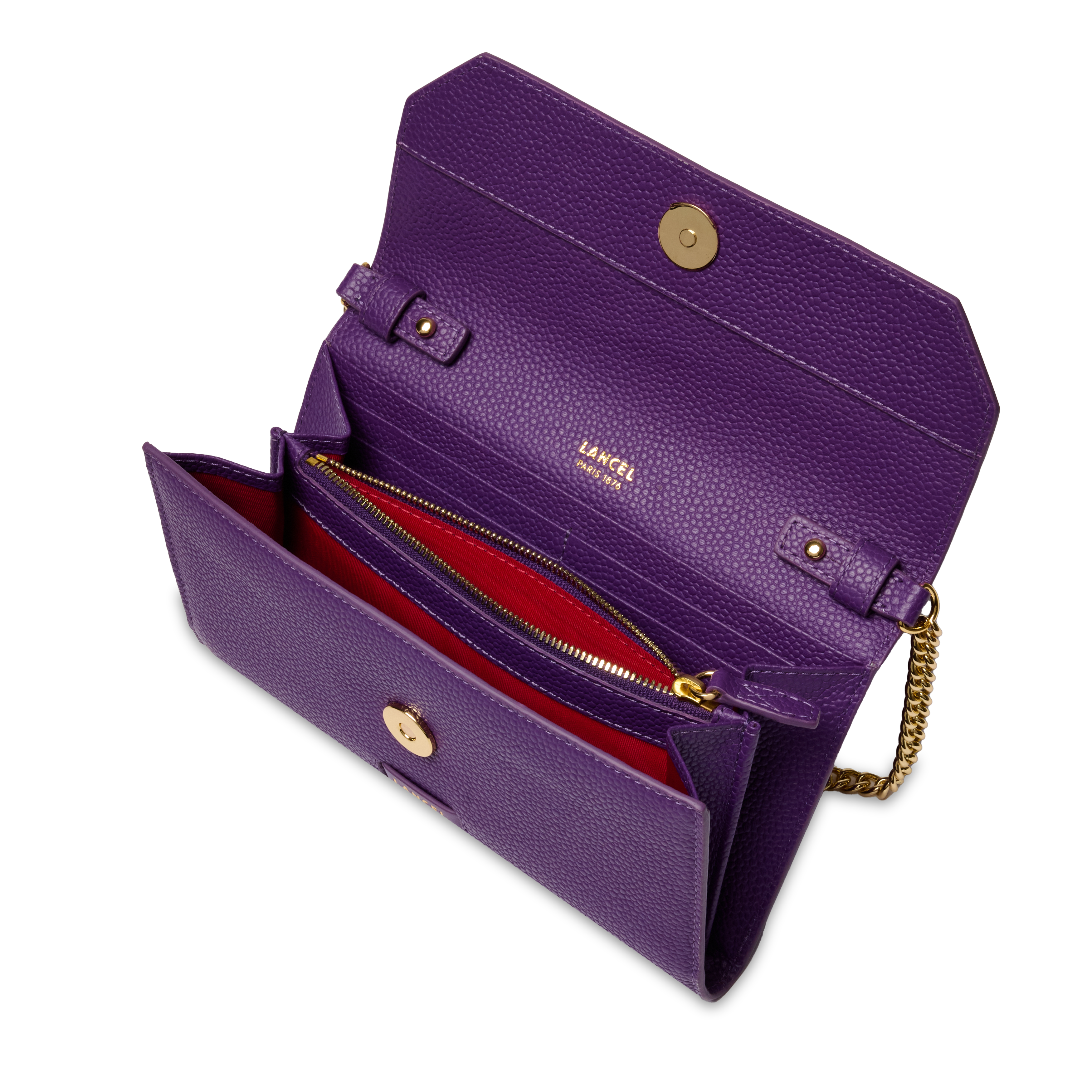 Portefeuille chaine ninon de lancel en cuir LANCEL Violet