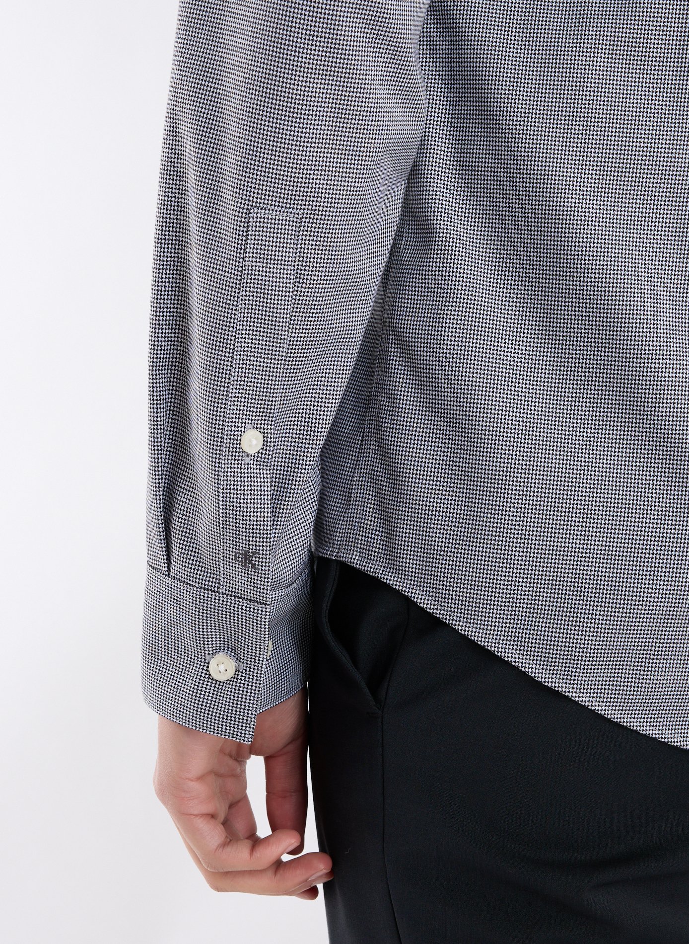 Slim cotton-blend shirt CALVIN KLEIN Black