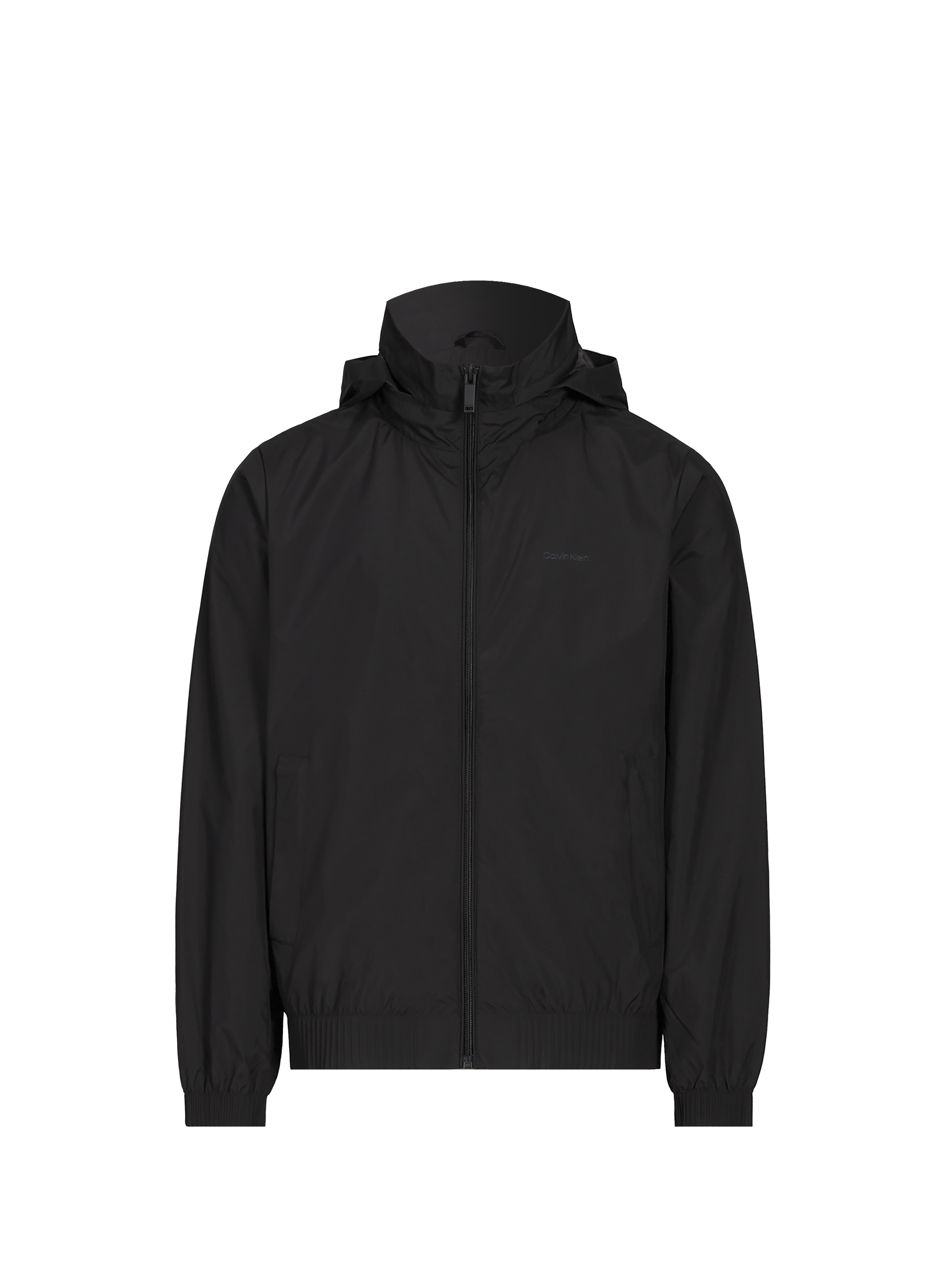 Veste coupe-vent à capuche rétractable CALVIN KLEIN Noir