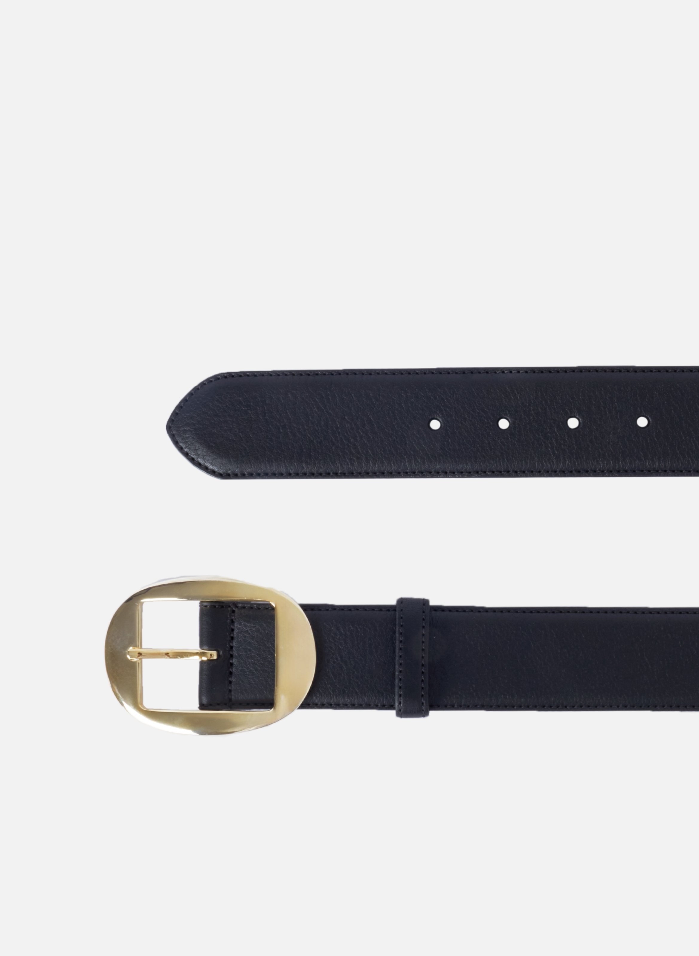 Ceinture louise cuir lisse noir JULES & JENN Noir