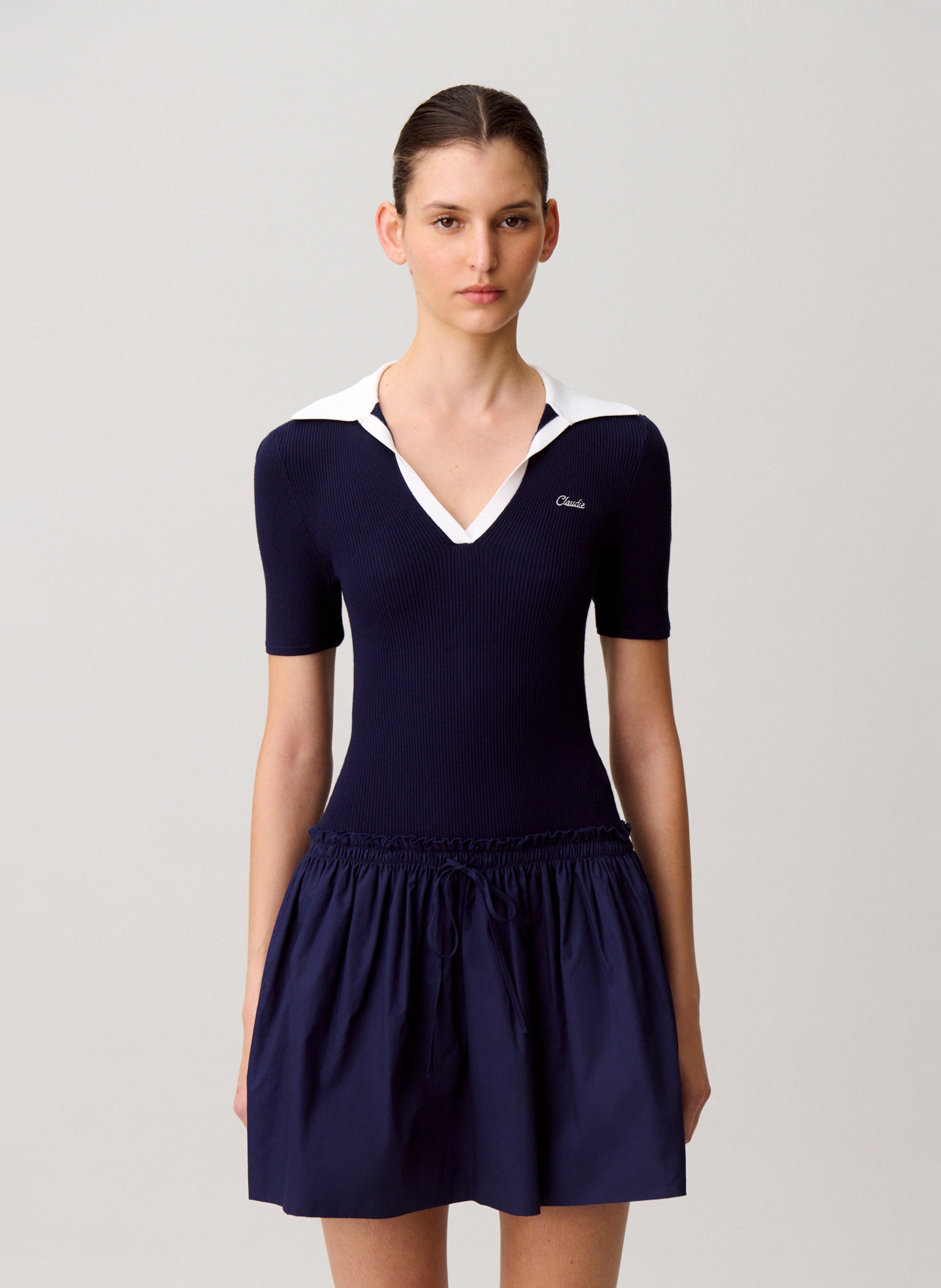Robe courte en maille CLAUDIE PIERLOT Bleu