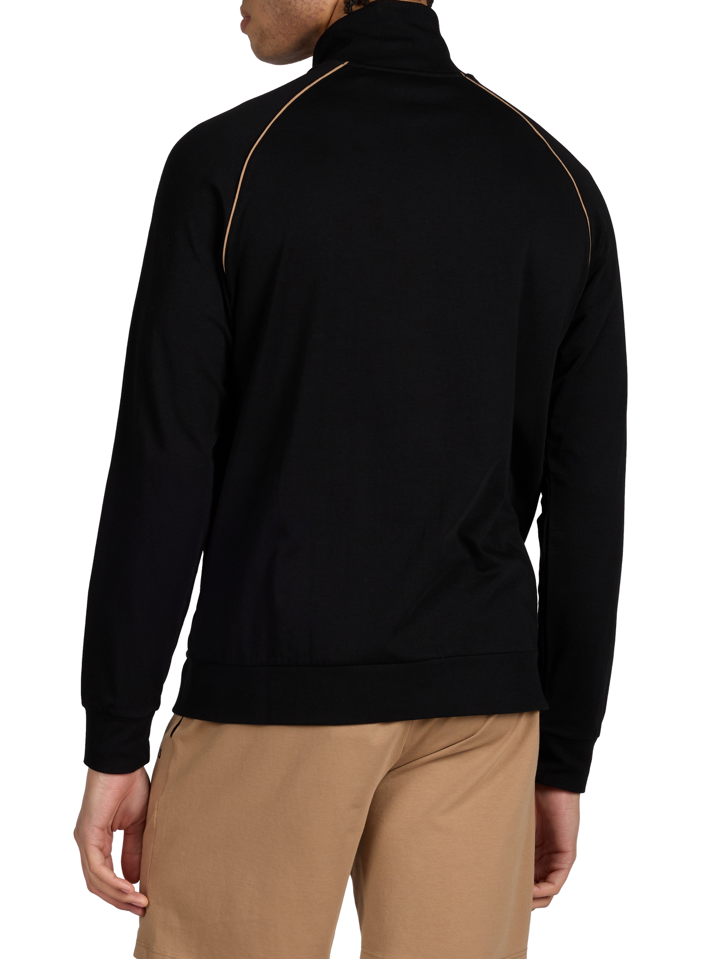 Veste à col montant en coton mélangé BOSS Noir