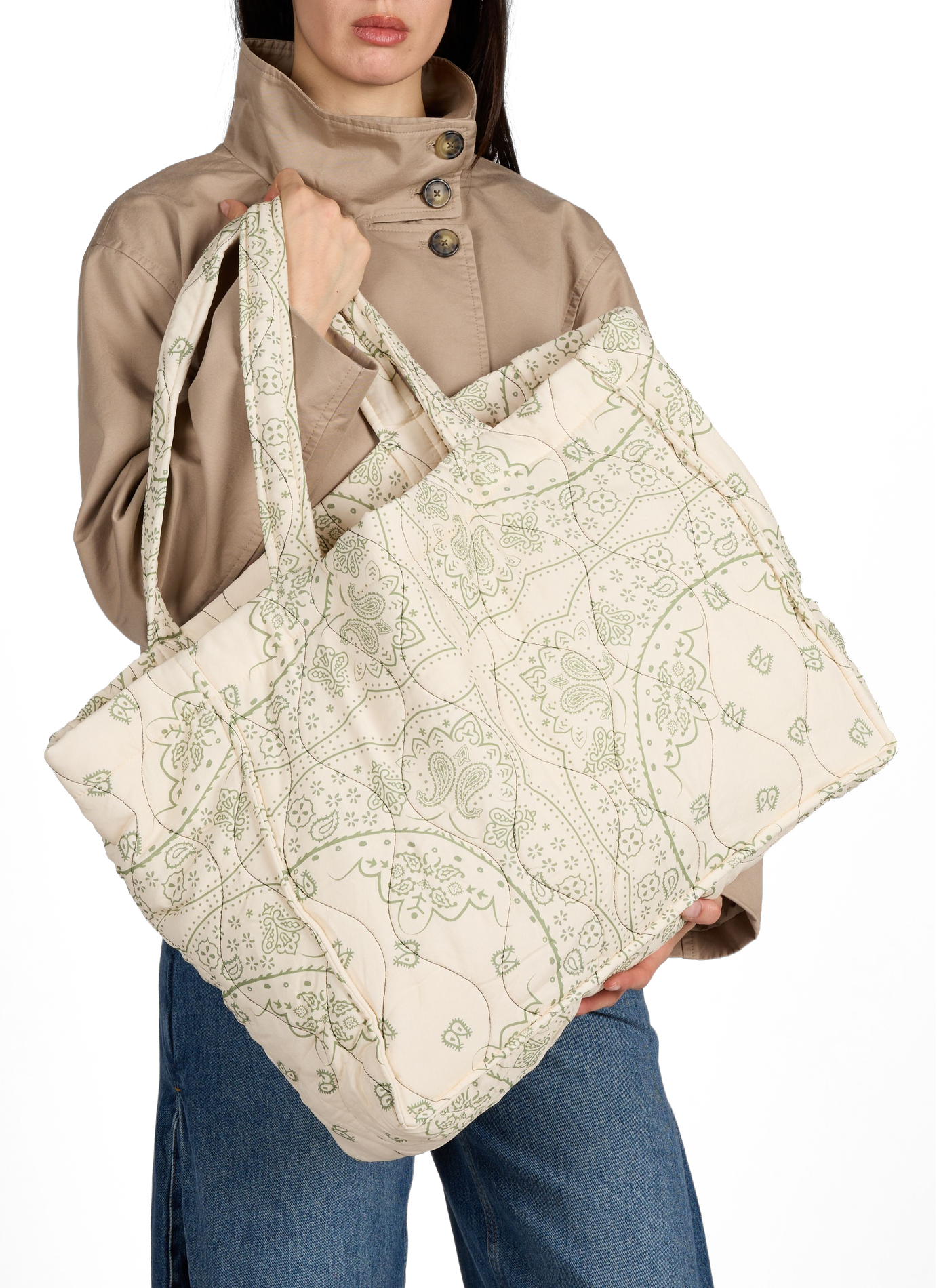 Sac à main à motif Philadeplie AOKYANOS Beige