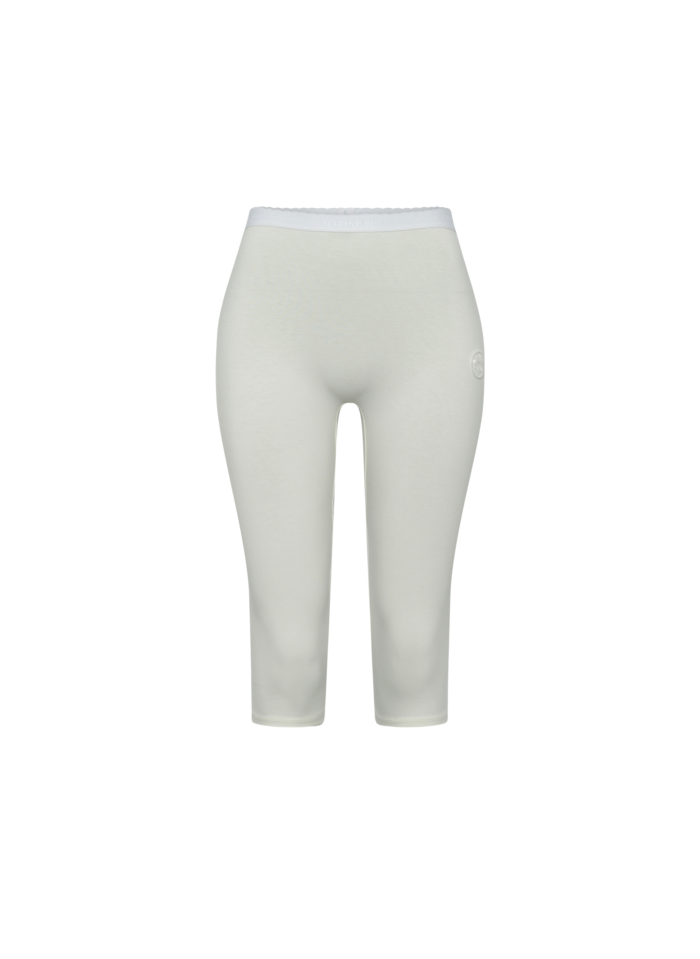 Pearl logo jersey capri MARINE SERRE White