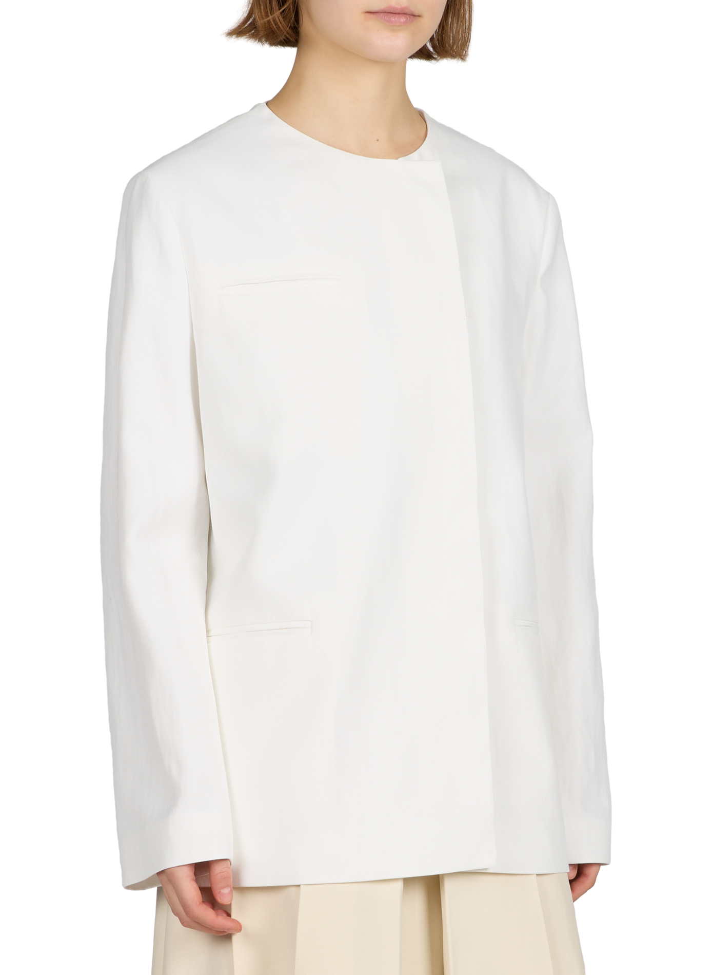 Veste Bono unie à col rond LOULOU DE SAISON Blanc