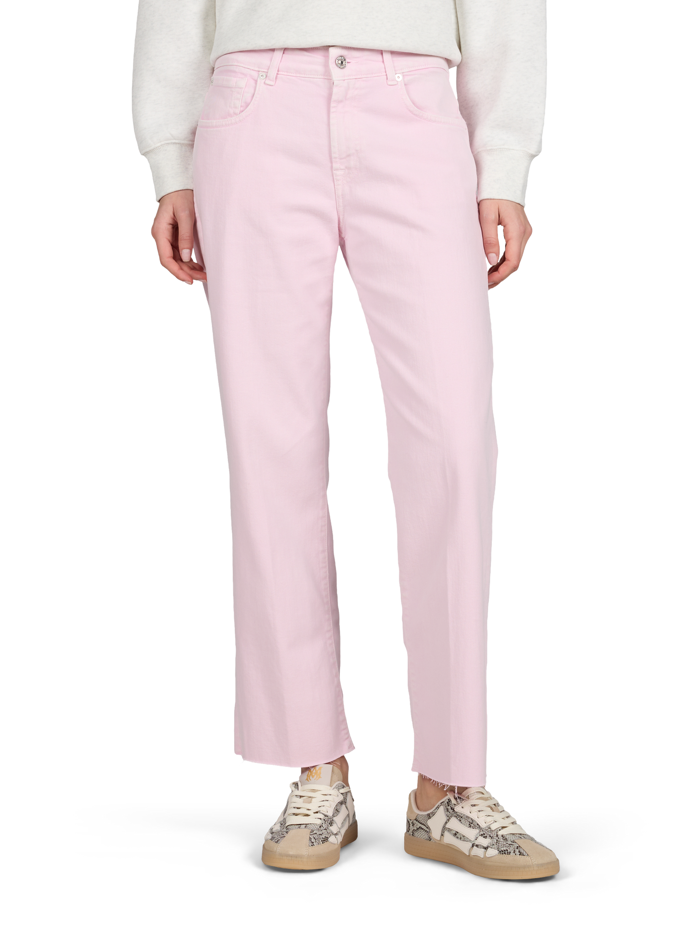 Jean droit Calie cropped en coton mélangé 7 FOR ALL MANKIND Rose