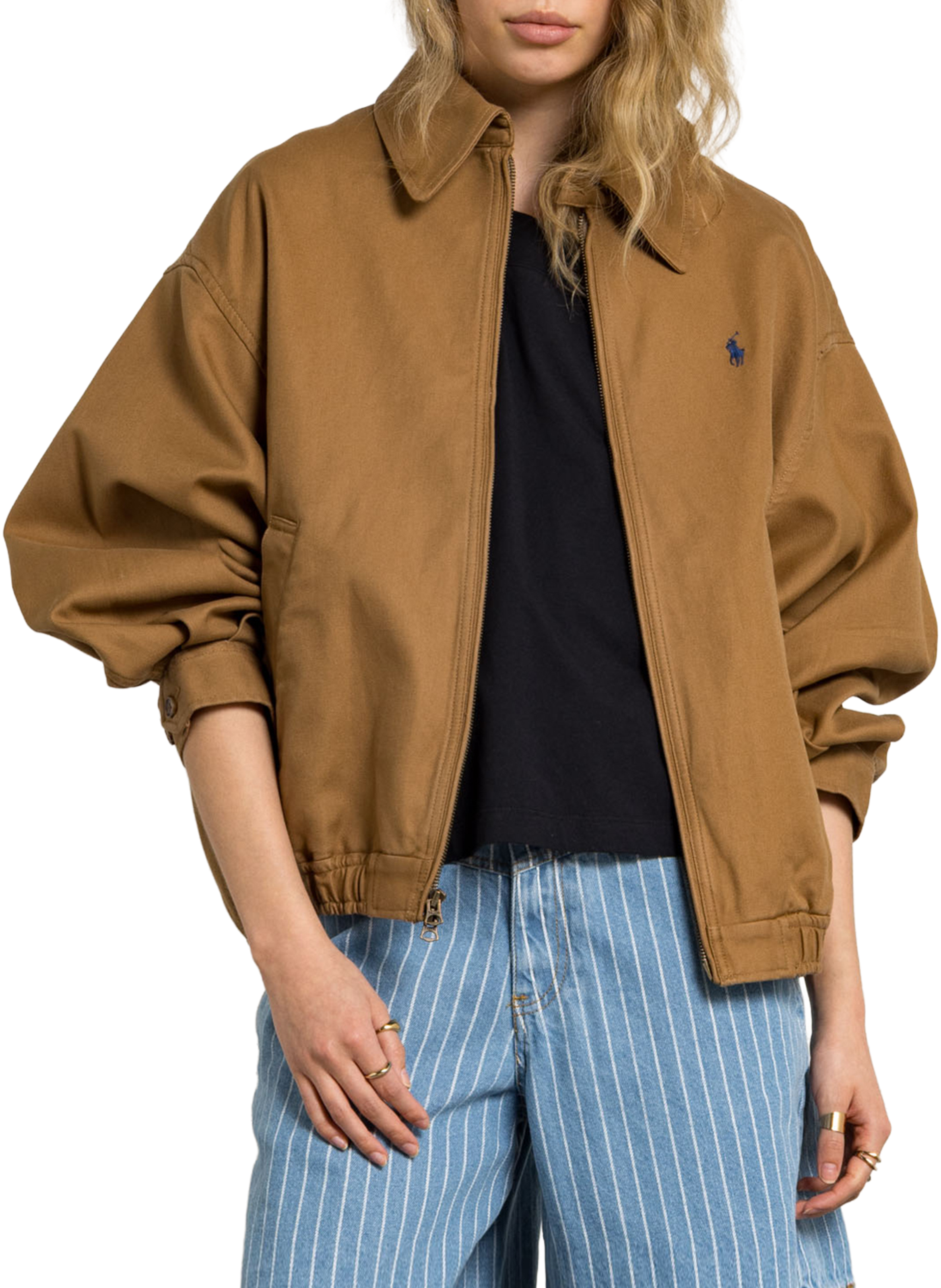 Blouson ample col classique en coton POLO RALPH LAUREN Beige