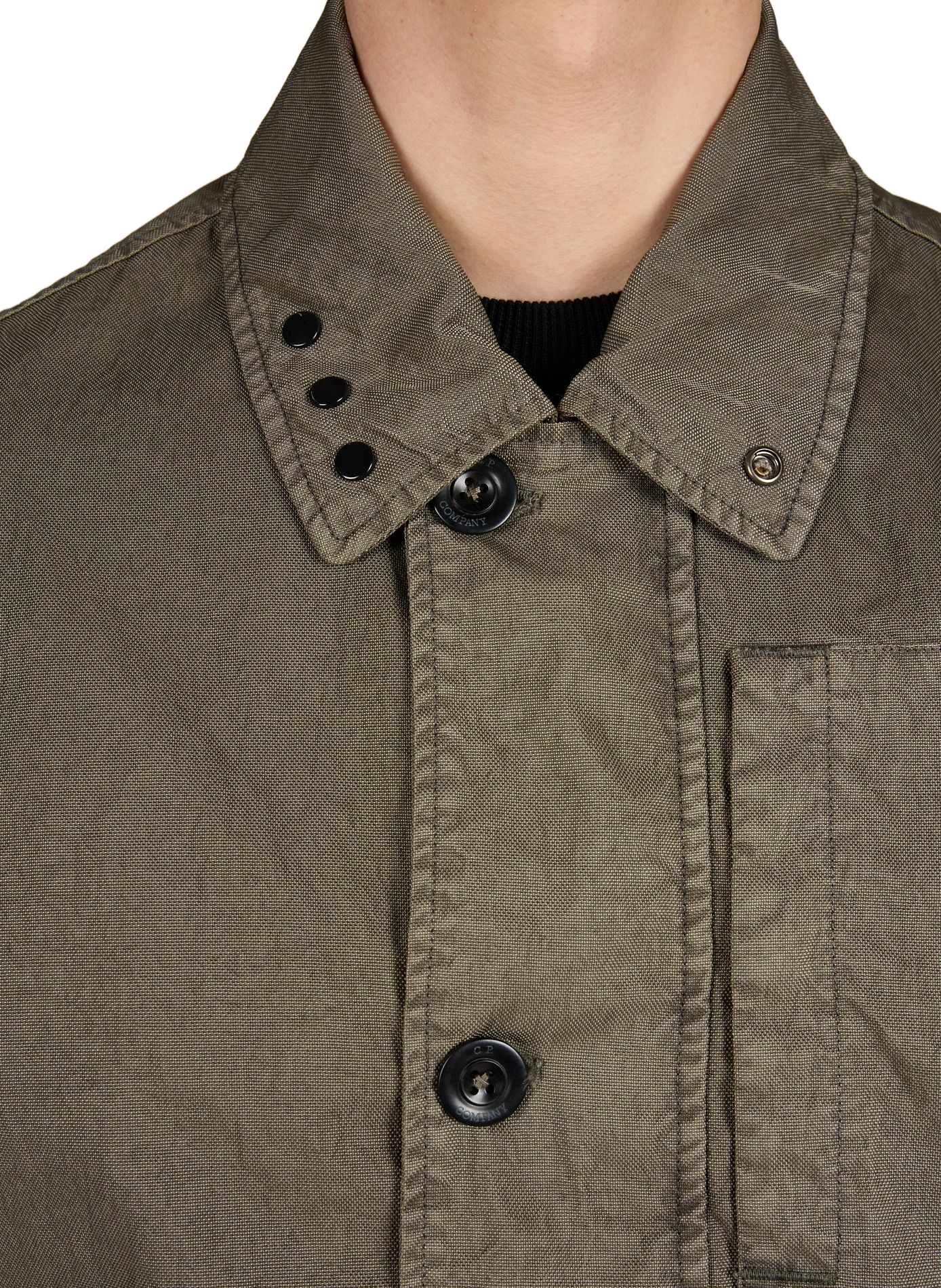 Zip-up jacket with buttoned collar CP COMPANY Grey