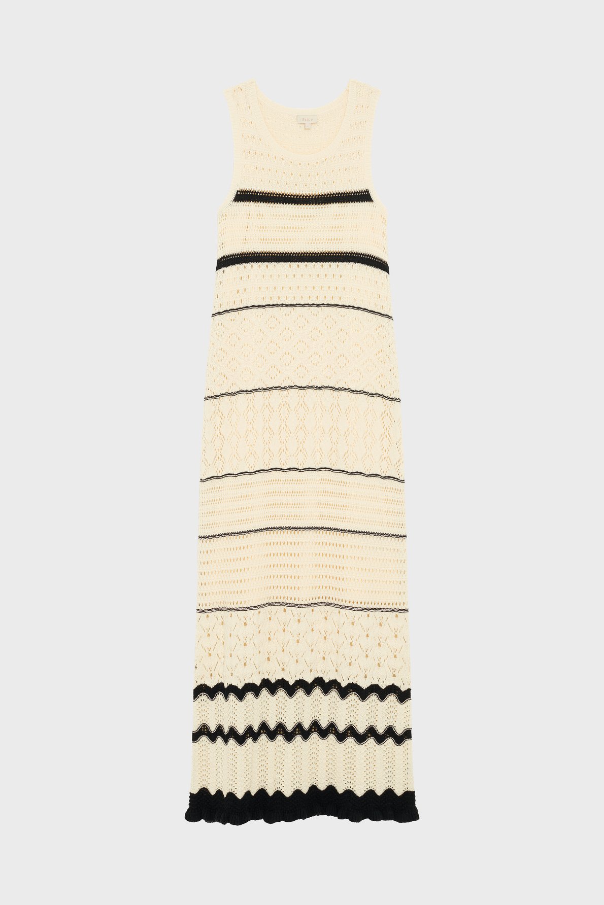 Robe longue en crochet - assia PABLO Beige