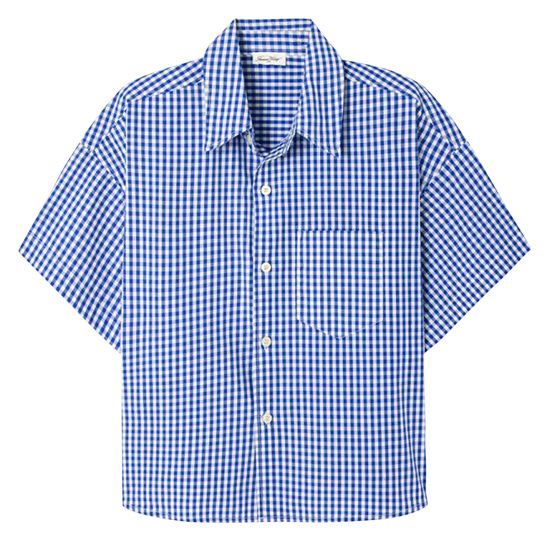 Chemise courte ample à carreaux ekirow AMERICAN VINTAGE Bleu