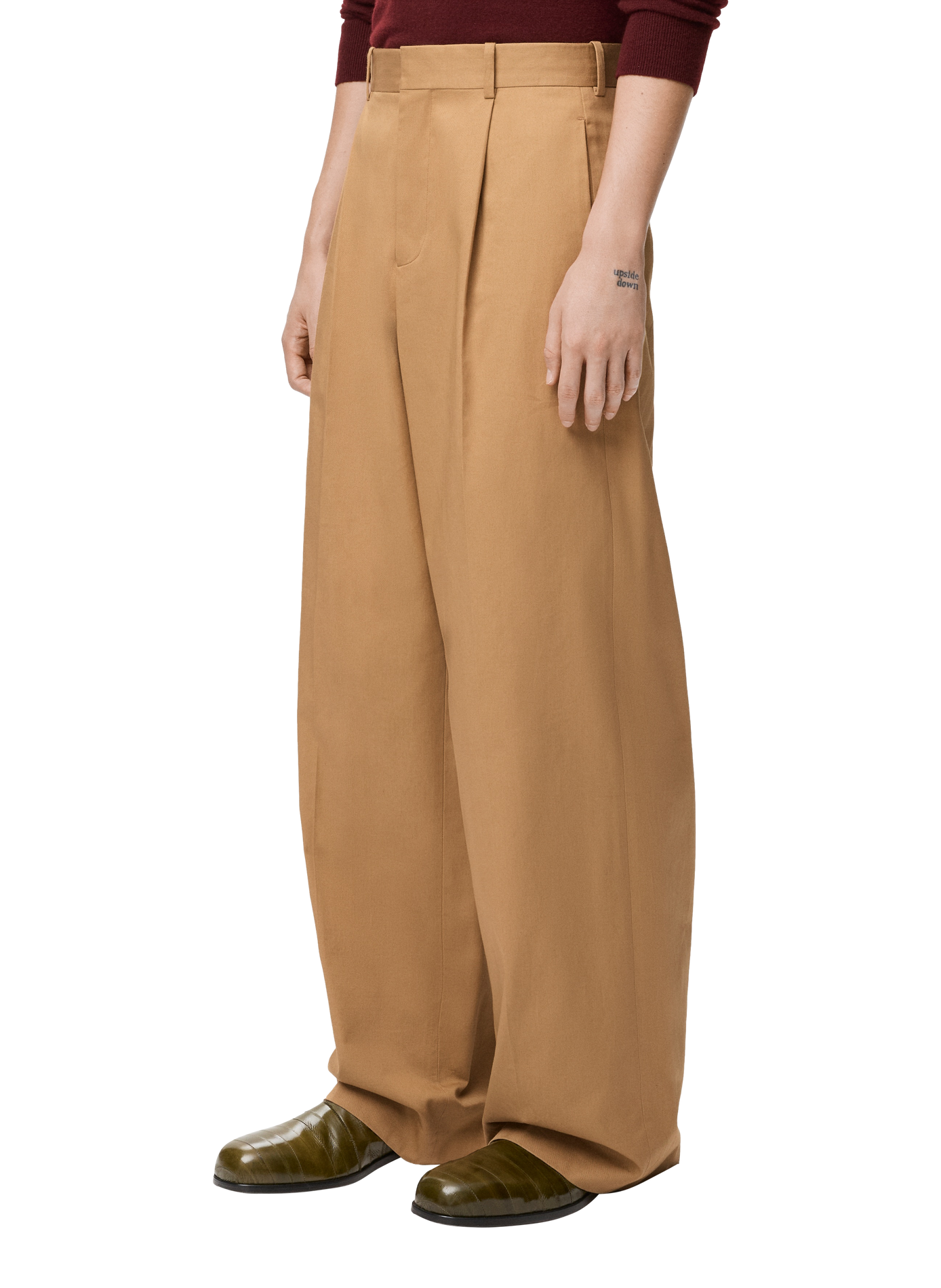 Pantalon large en coton LOEWE Beige