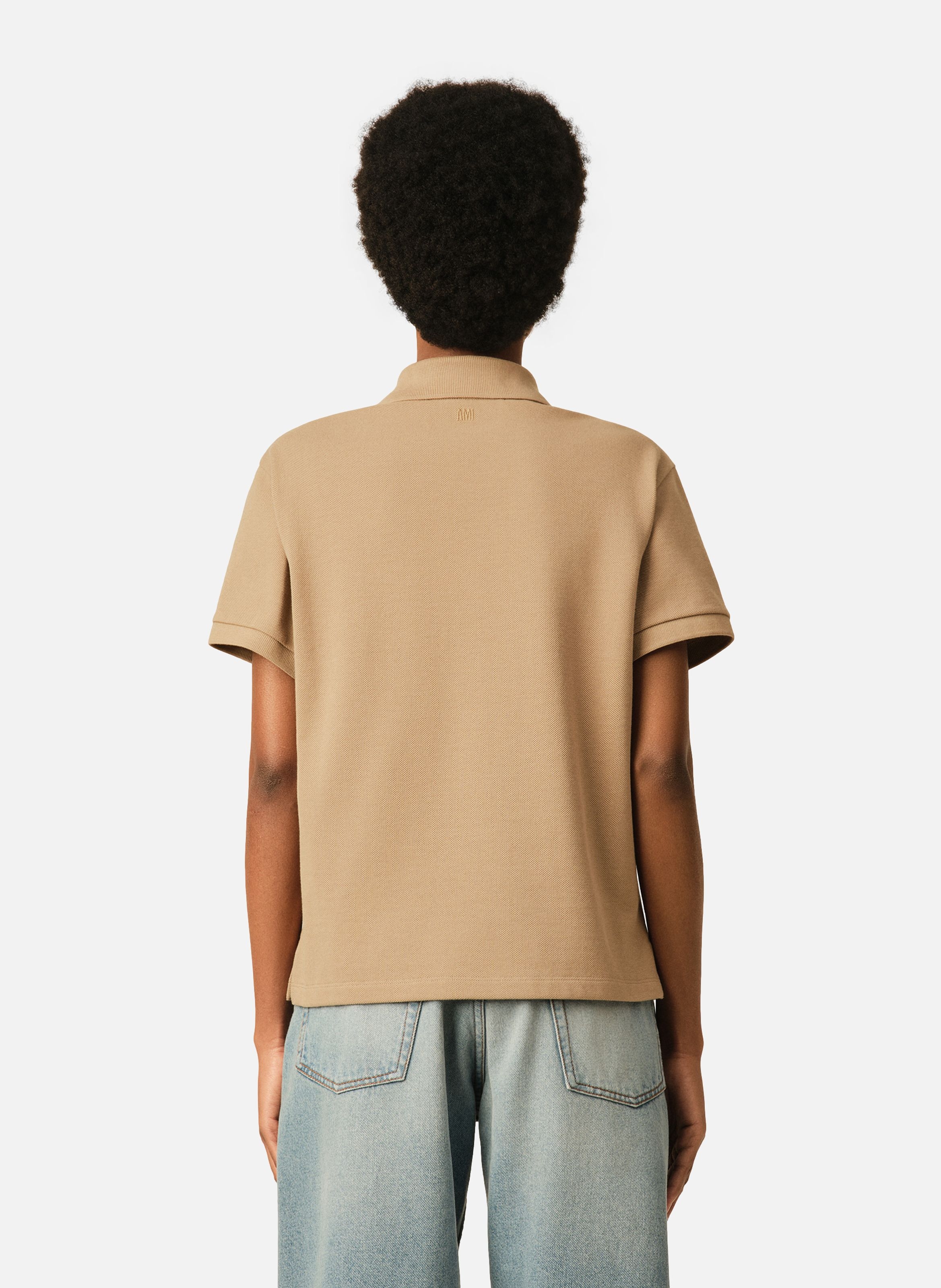 Polo en coton ami de coeur AMI PARIS Beige