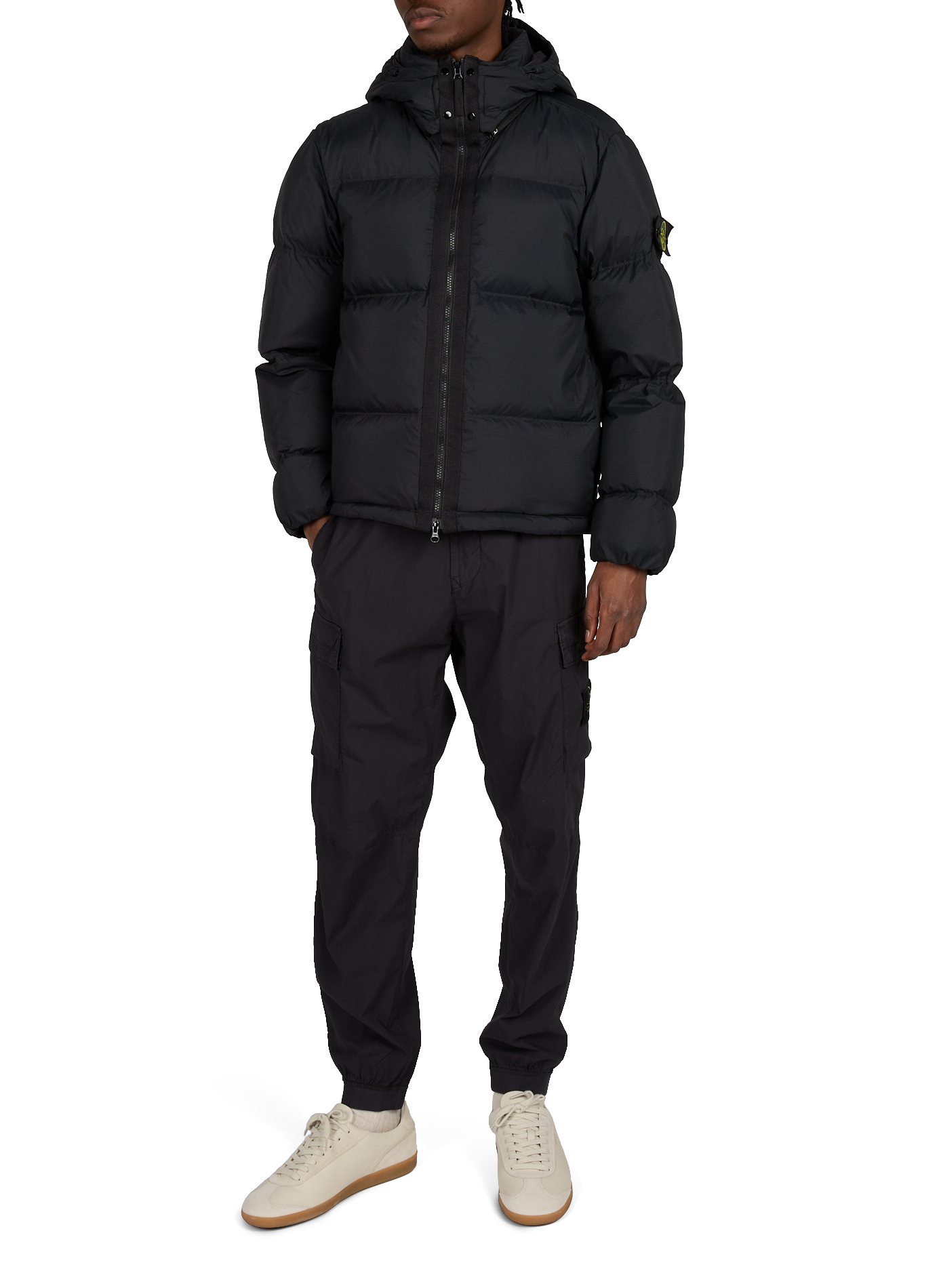Short quilted puffer jacket STONE ISLAND Black