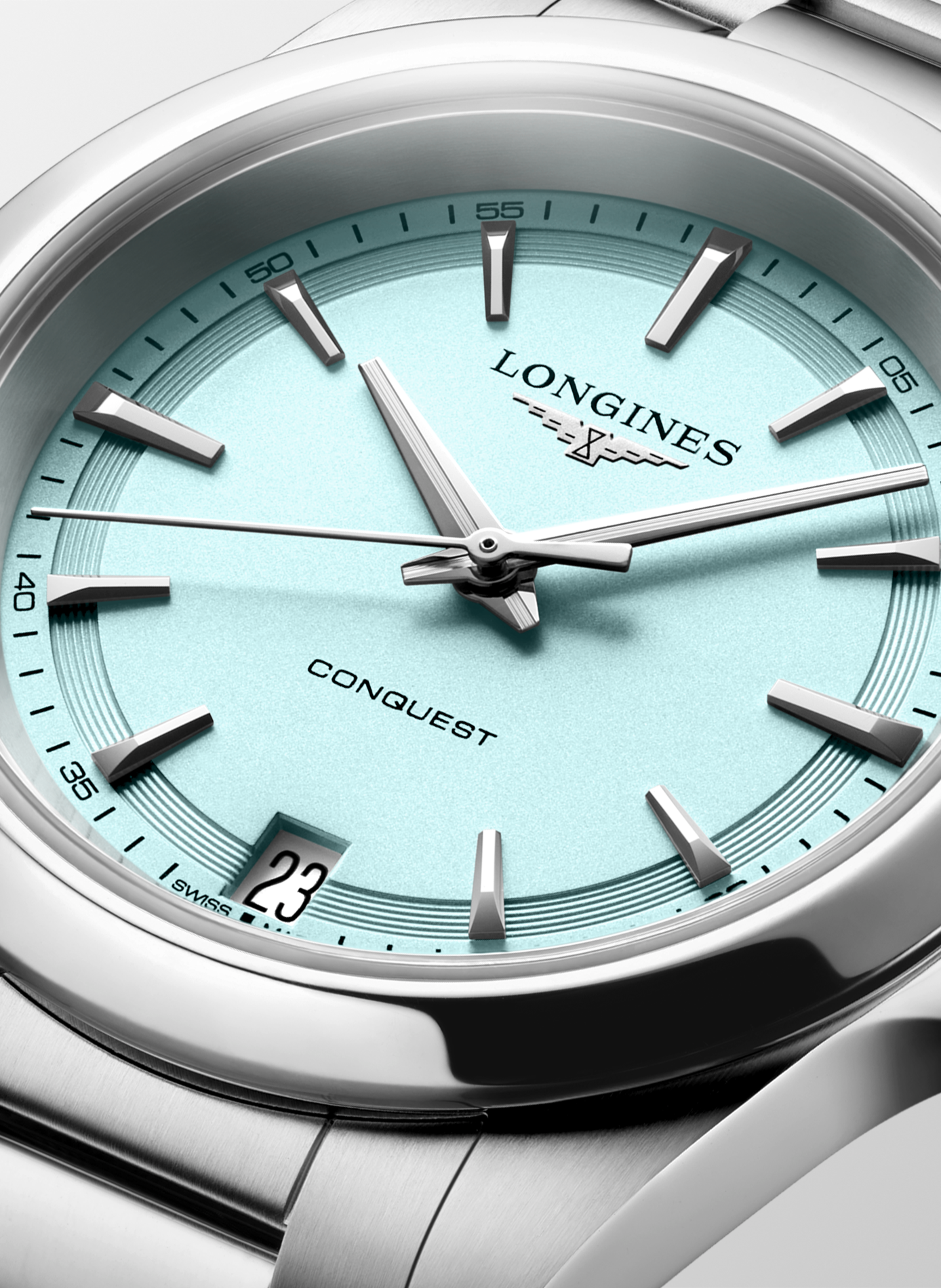 Montre quartz Conquest 2023 en acier inoxydable LONGINES Bleu