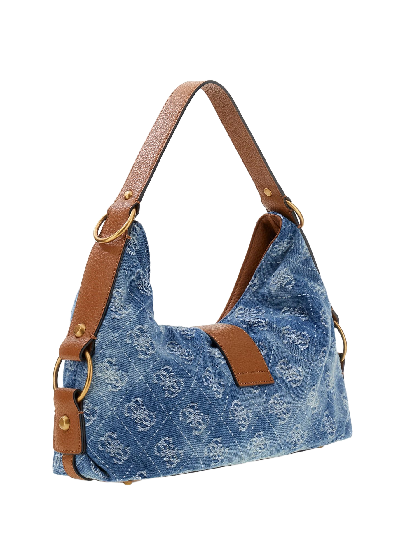 Sac baguette en coton mélangé imprimé GUESS Bleu